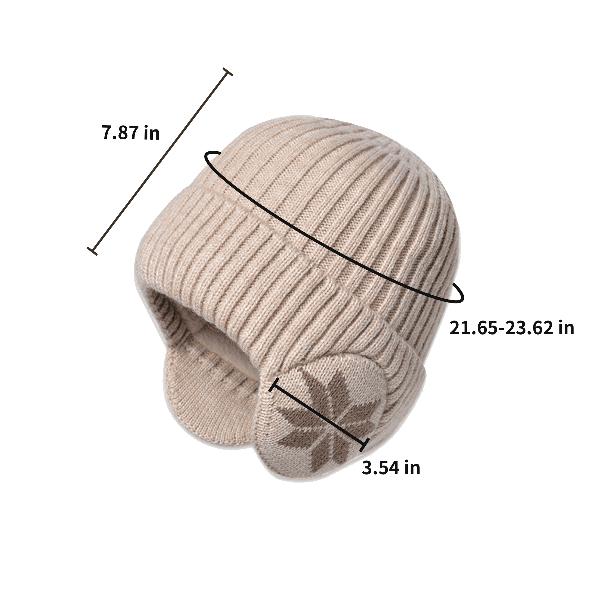 Warm Fleece Lined Knitted Ear Flap Beanie 6