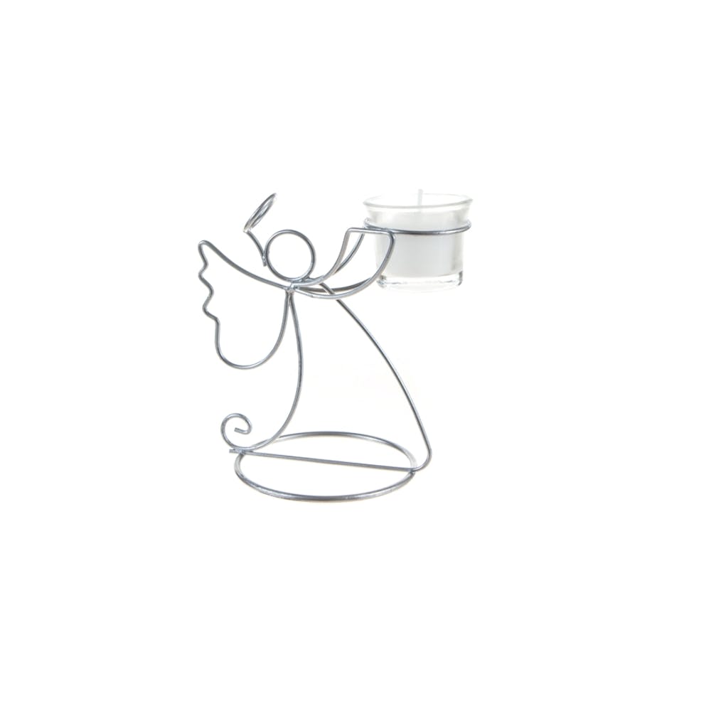Angel Candle Holder - Matte Sliver 3