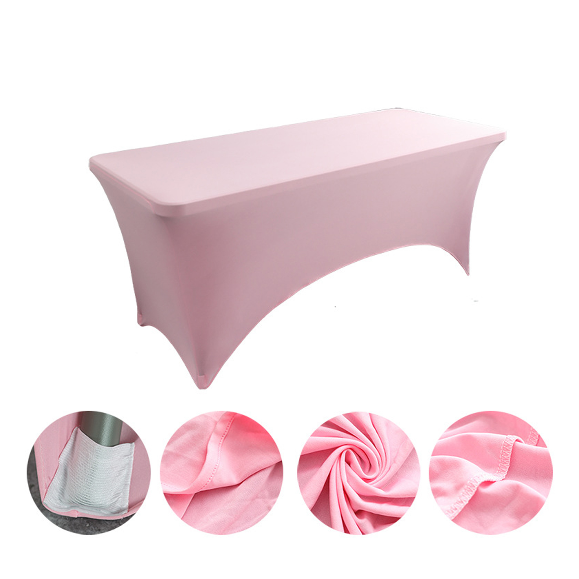 6FT Customizable Polyester Tablecloth Stretch Table Cover 16