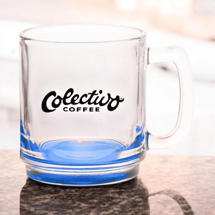 Trendy coffee mug with logo