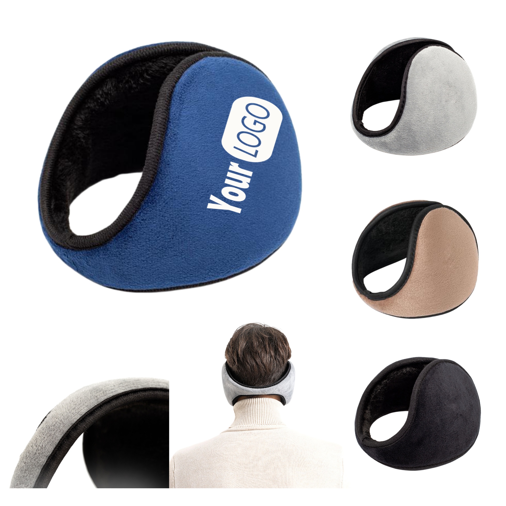 Custom Polyester Winter Earmuffs with Logo Printing 2