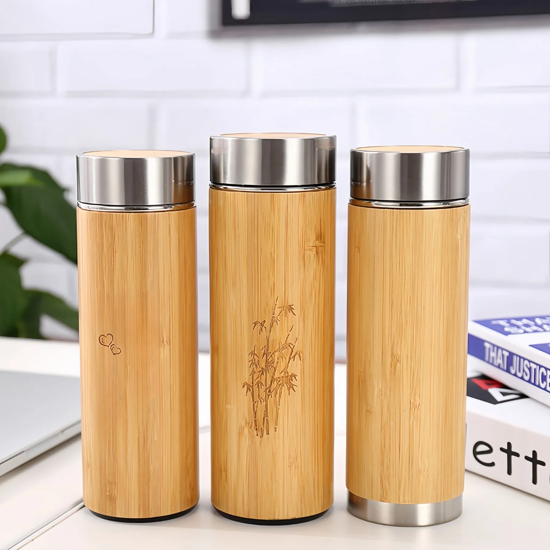 500ml Bamboo Insulate Bottle, custom water bottle with logo imprint 13