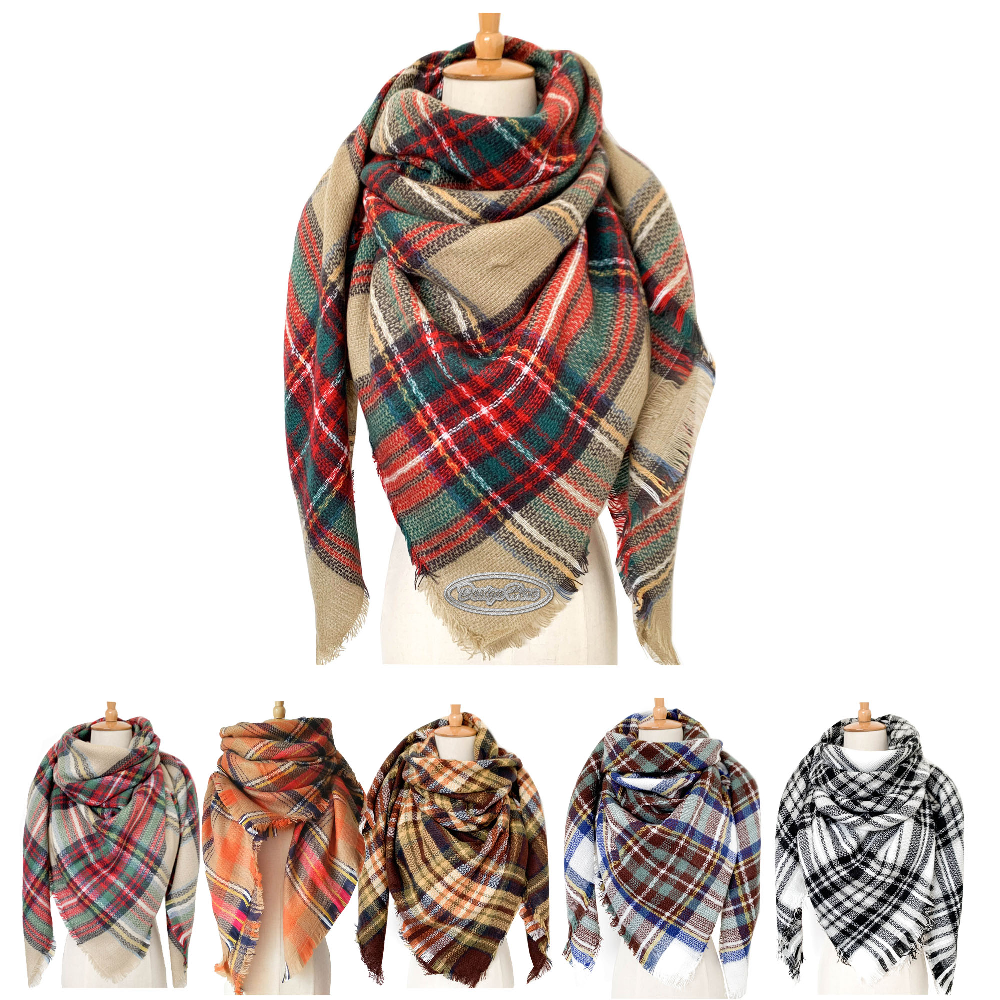 Imitation Cashmere Oversized Plaid Scarf for Cold Seasons 6