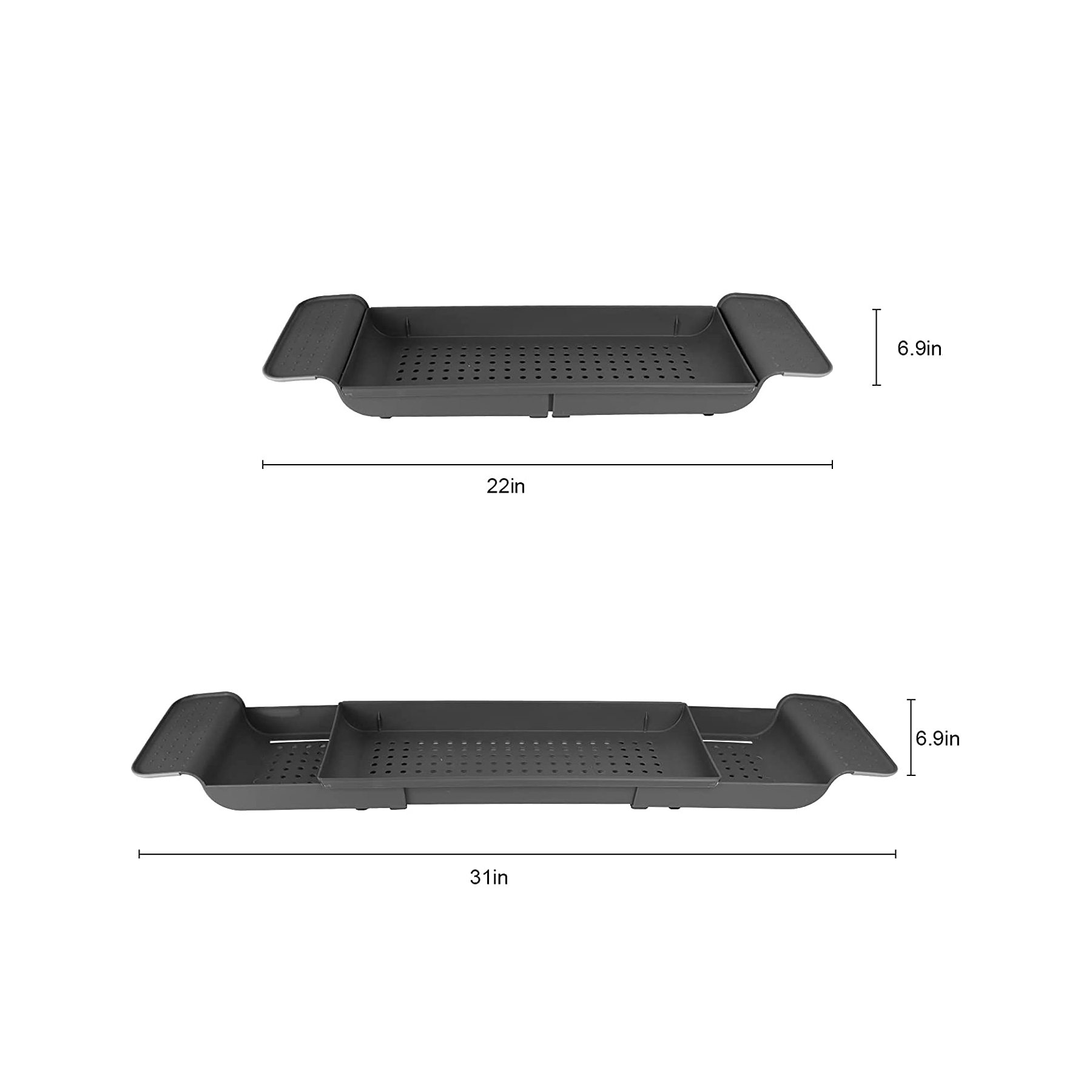 Adjustable Plastic NonSlip Bath Tub Tray 7