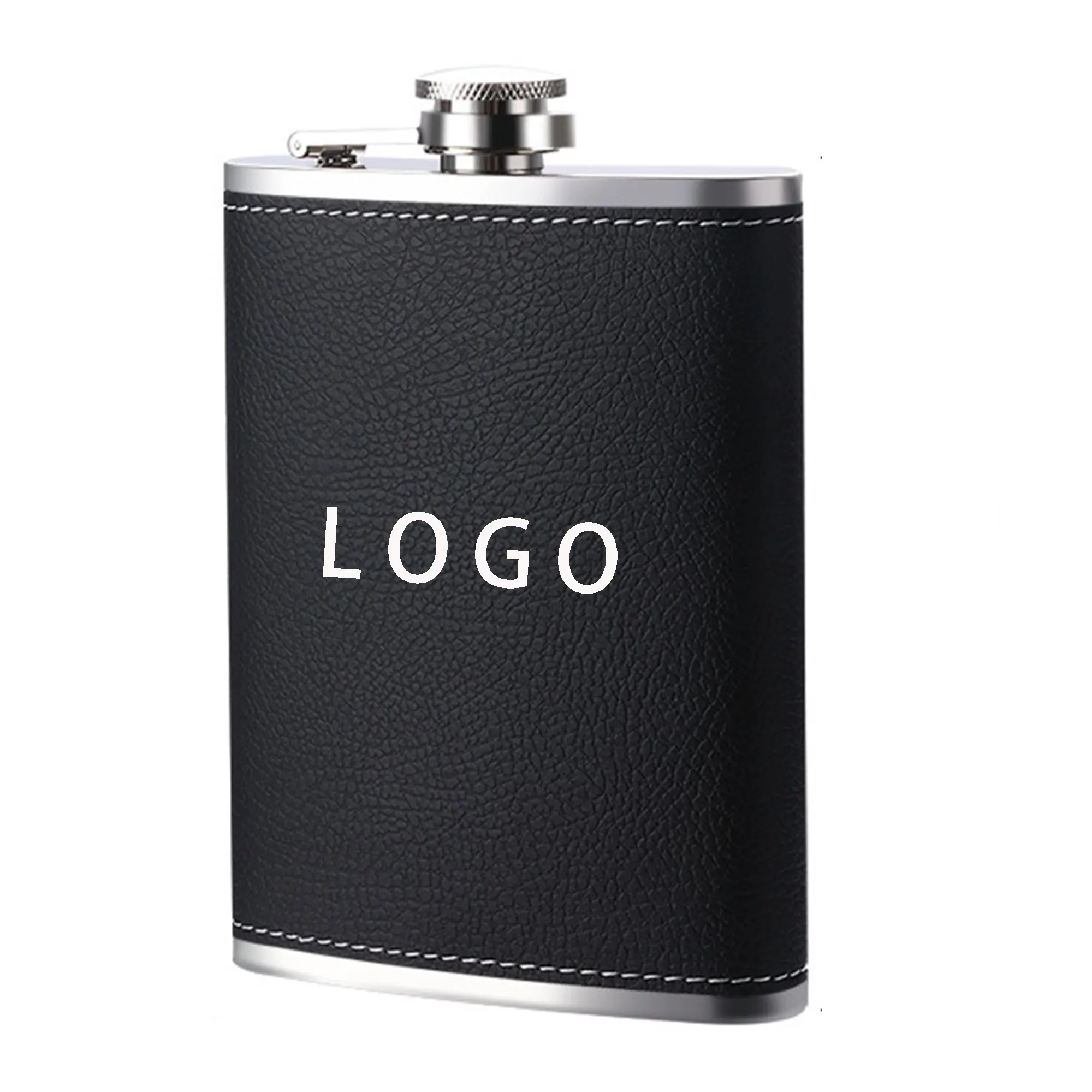 8 OZ Stainless Steel Flask, custom water bottle with logo imprint 4