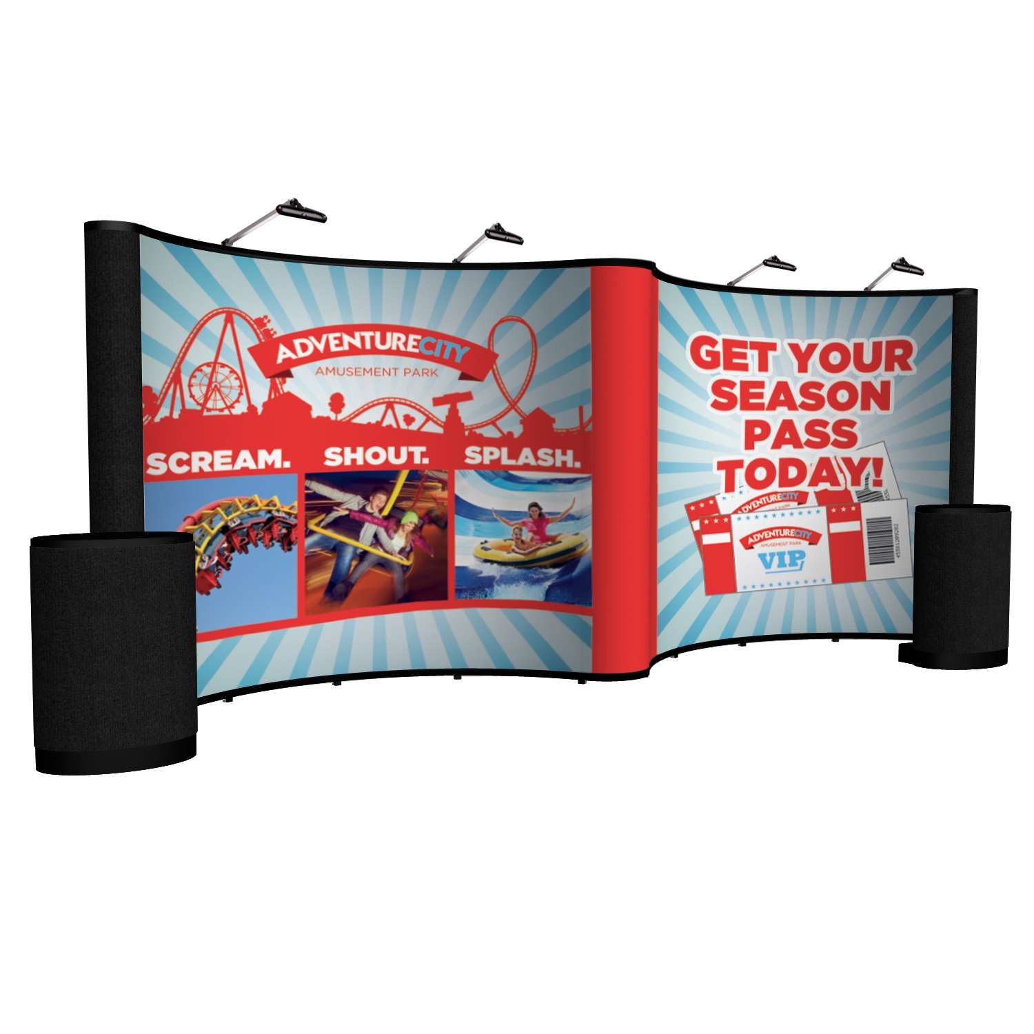 20' Gullwing Show 'N Rise Floor Display Kit (Mural with Fabric Ends) 18