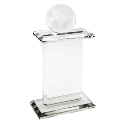 9" Pedestal Award-Globe_D094SF