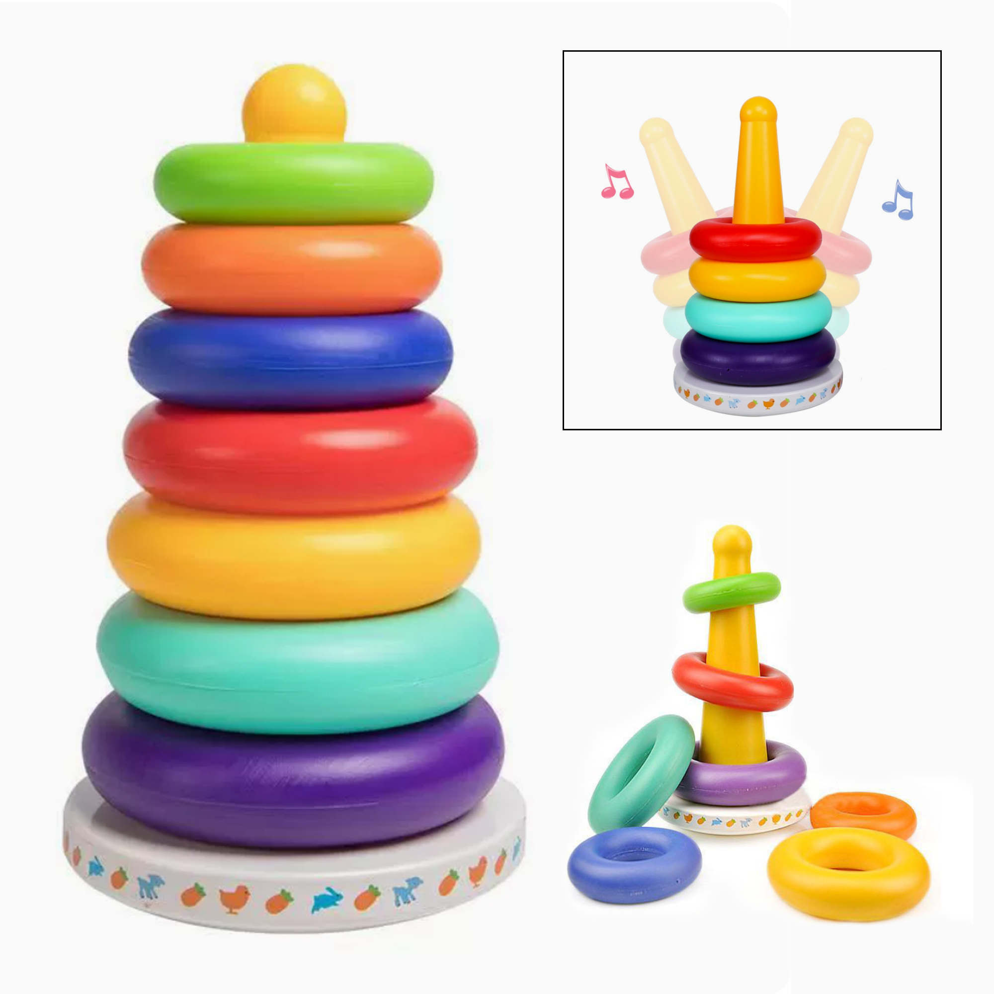 Baby Plastic Stacking Blocks Rainbow Circle 3