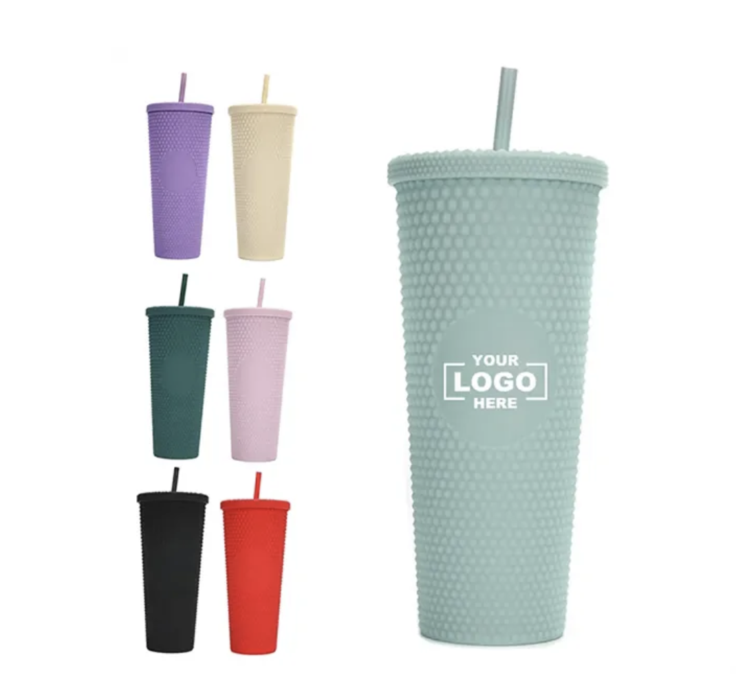 24Oz Studded Matte Tumbler with Lid & Straw
