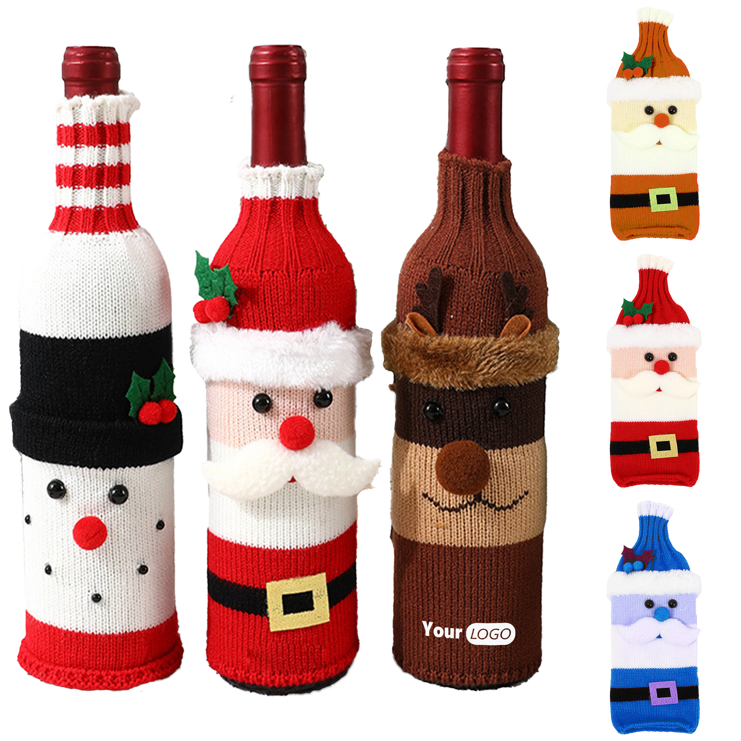Other Fabric Charming Knit Wine Bottle Decorations For The Holidays 5