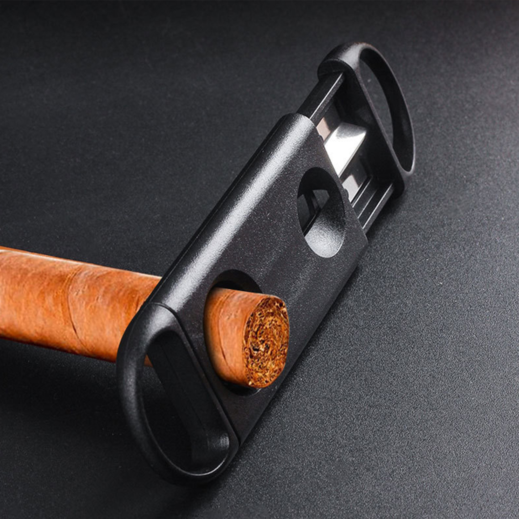 2 In 1 Cigar Cutter Dual Blade V-Cut And Regular Circle 6
