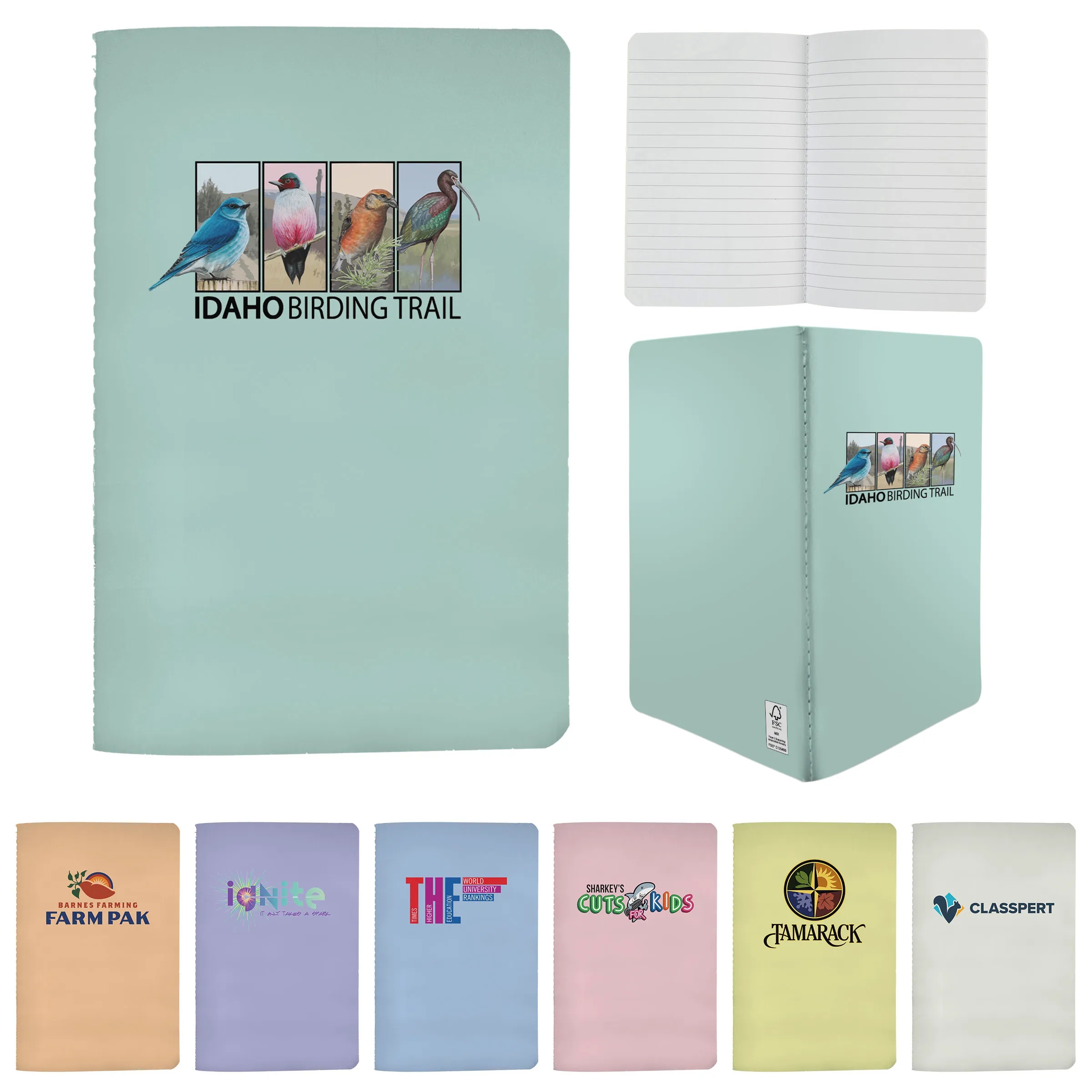 5" x 7" Pastel Sewn Paper Cover Notebook 2