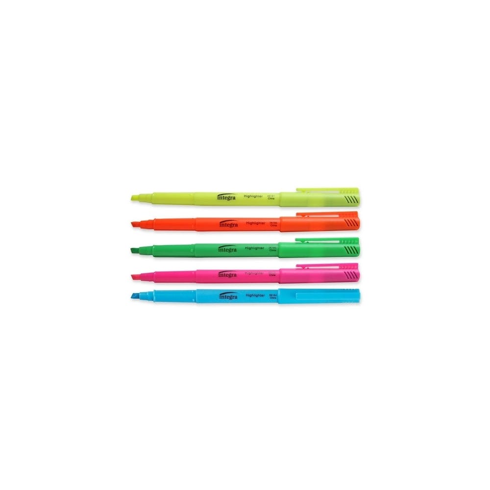 Highlighters - 5 Fluorescent Colors Pen-style Chisel Tip 3