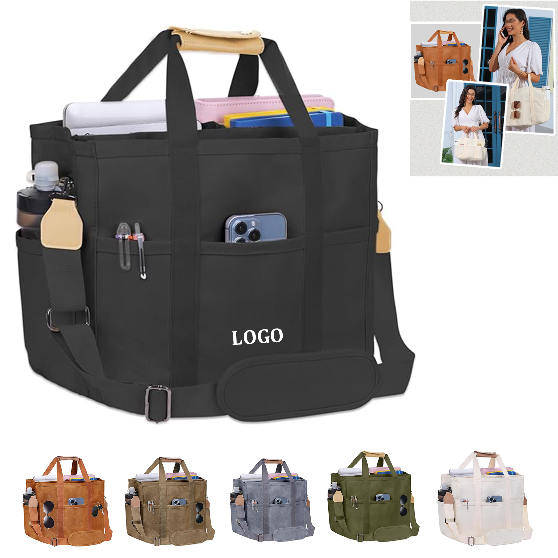 Multifunctional Canvas Tote Bag 17