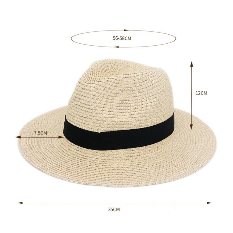 Custom Unisex Travel Straw Panama Hat Summer Wide Brim Straw Hat 6