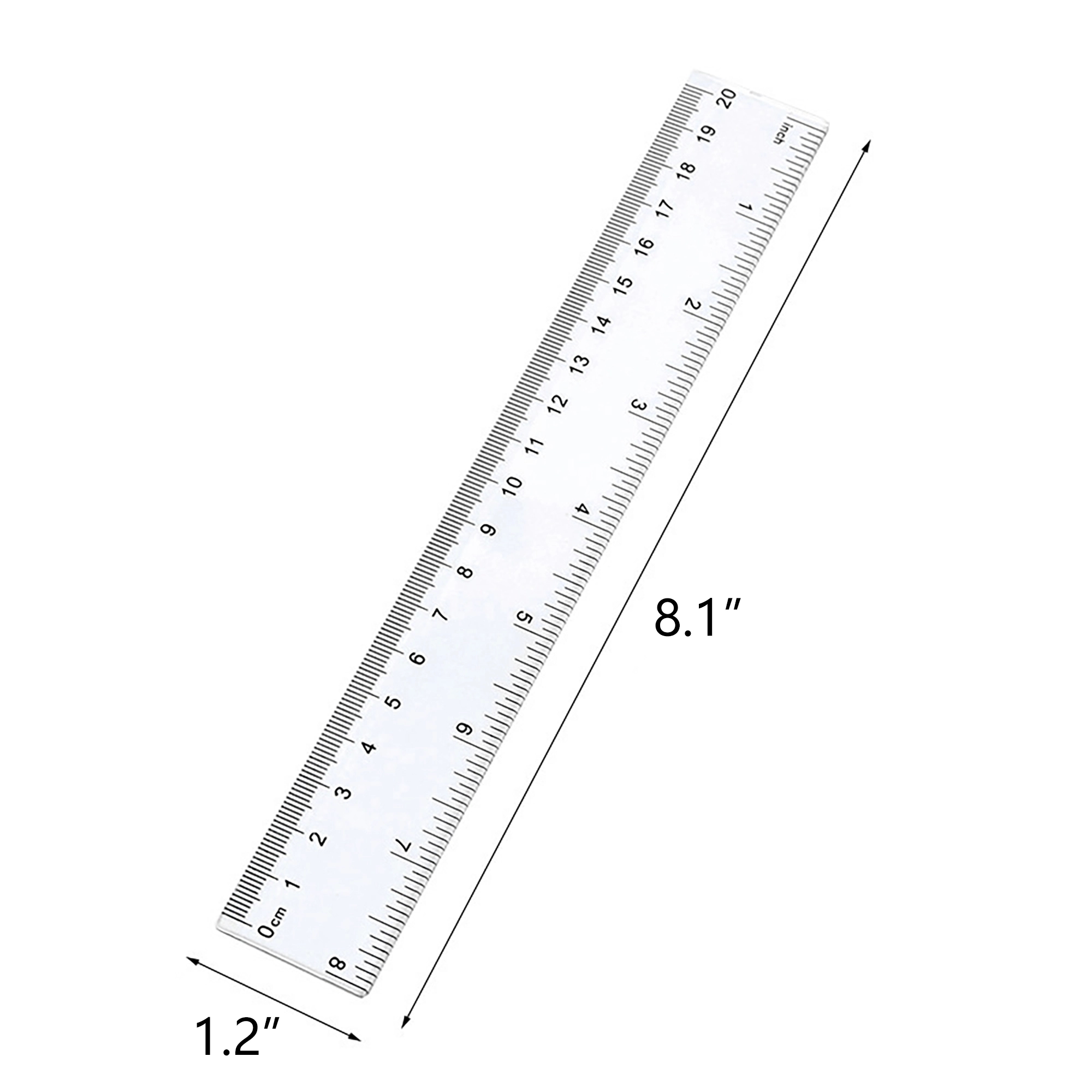 8 Inch Clear Plastic Ruler Straight Measuring Tool 12