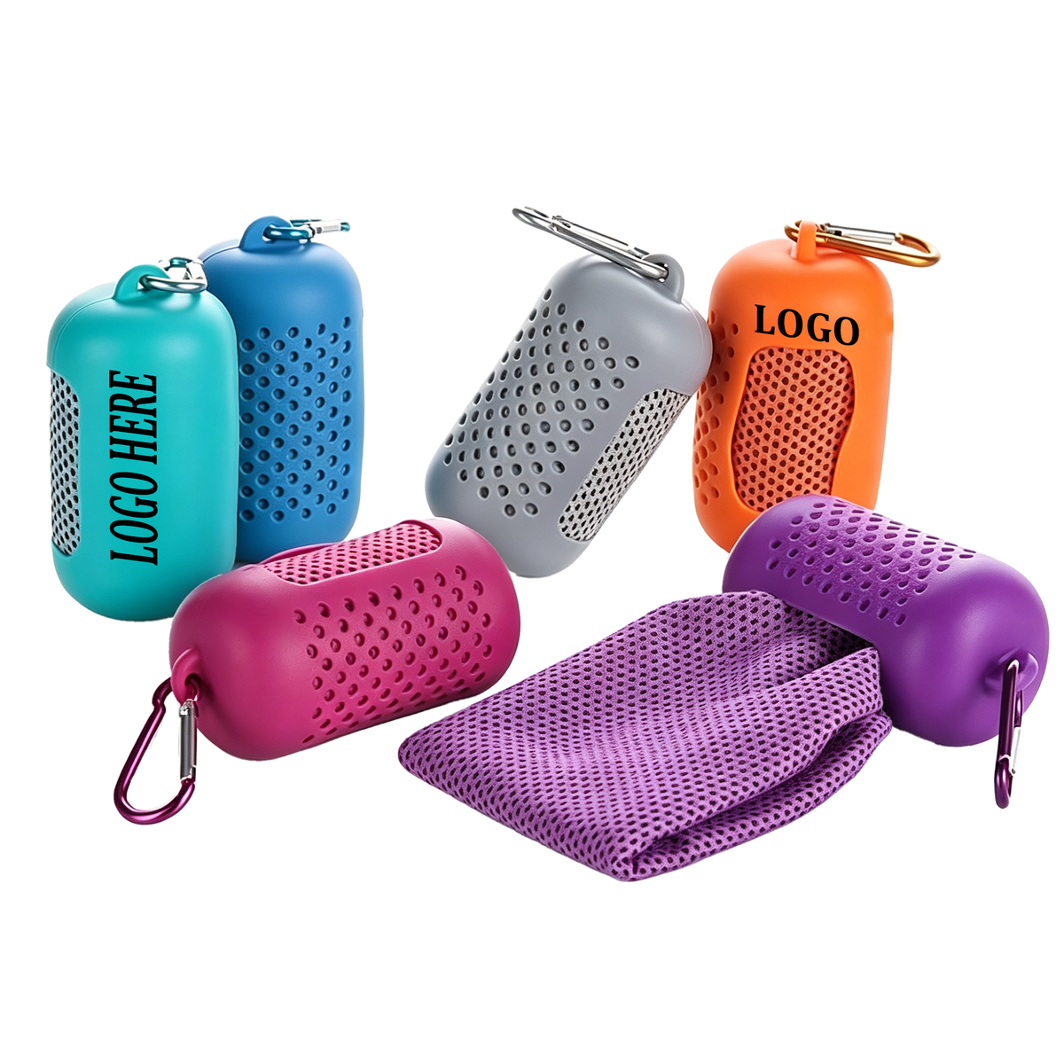Strong Water Absorption Soft Sports Towel With Silicone Box