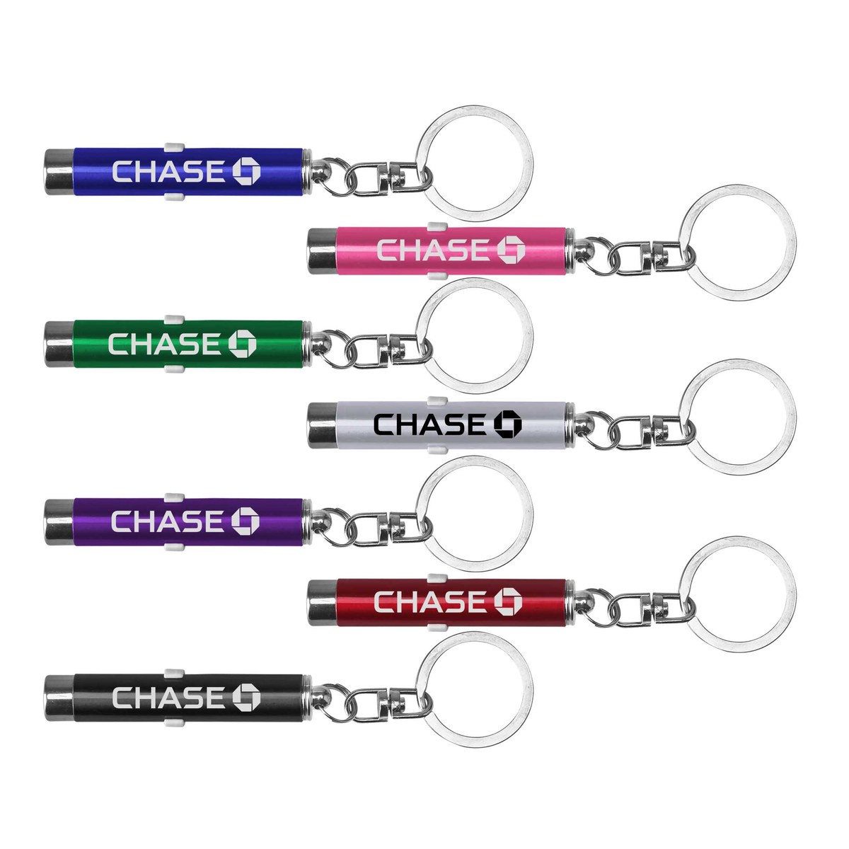 Dual function laser pointer and super bright LED flashlight with keychain.