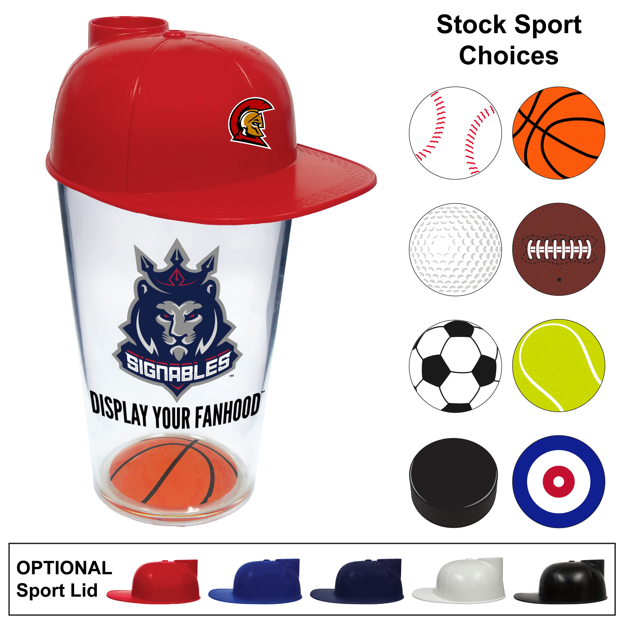 16oz Sports Themed Pint Cup