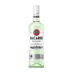 Etched Bacardi Superior White Rum Liquor Bottle