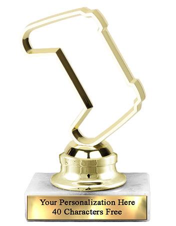 Trophy: 7", 2x3 white marble base, Esports Gold