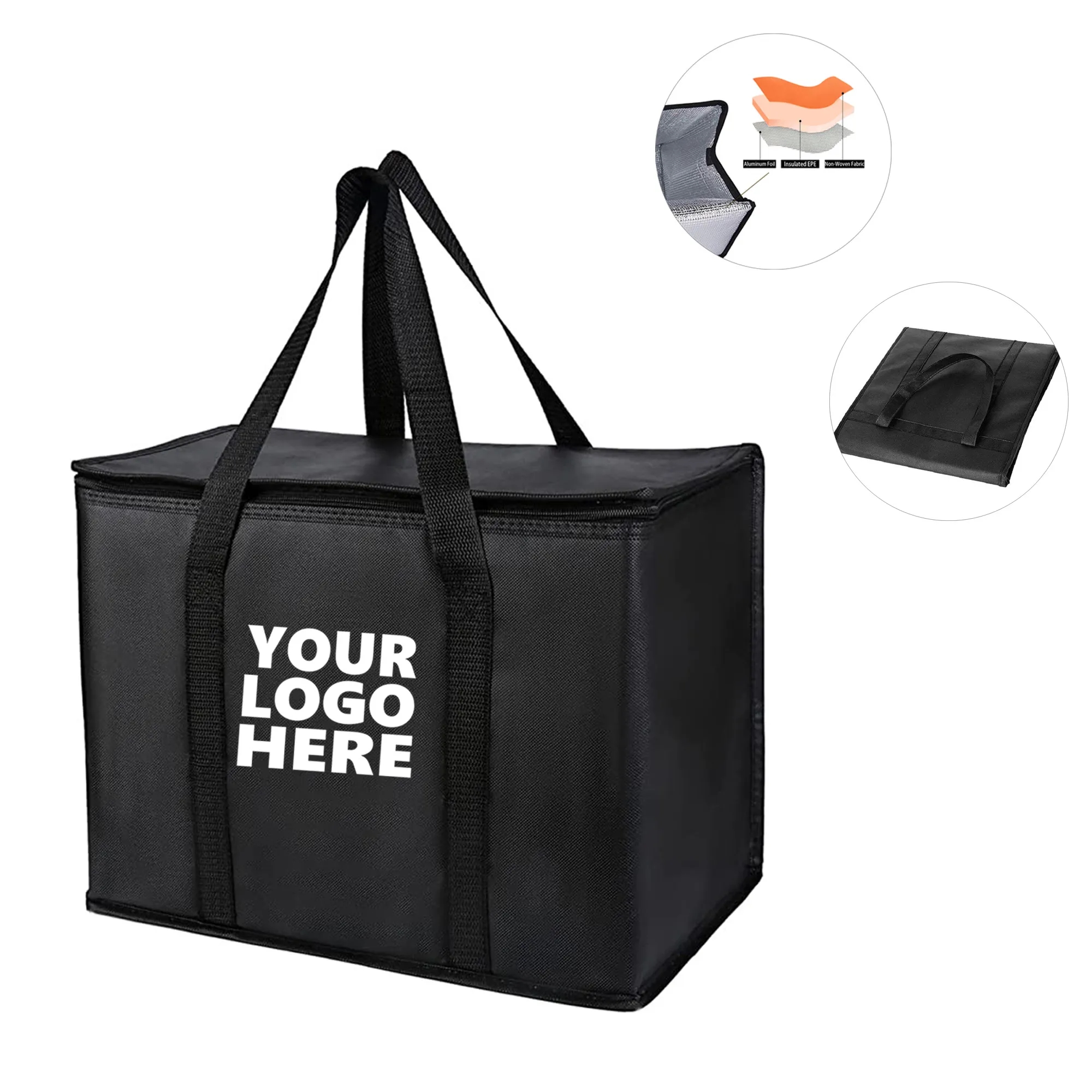 Reusable Cooler Grocery Bag with Hard Bottom Insert 5
