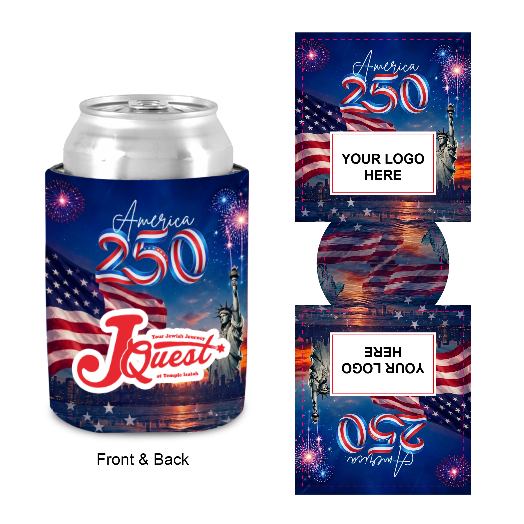 Free Shipping Flag Design Sublimated Collapsible Can Cooler