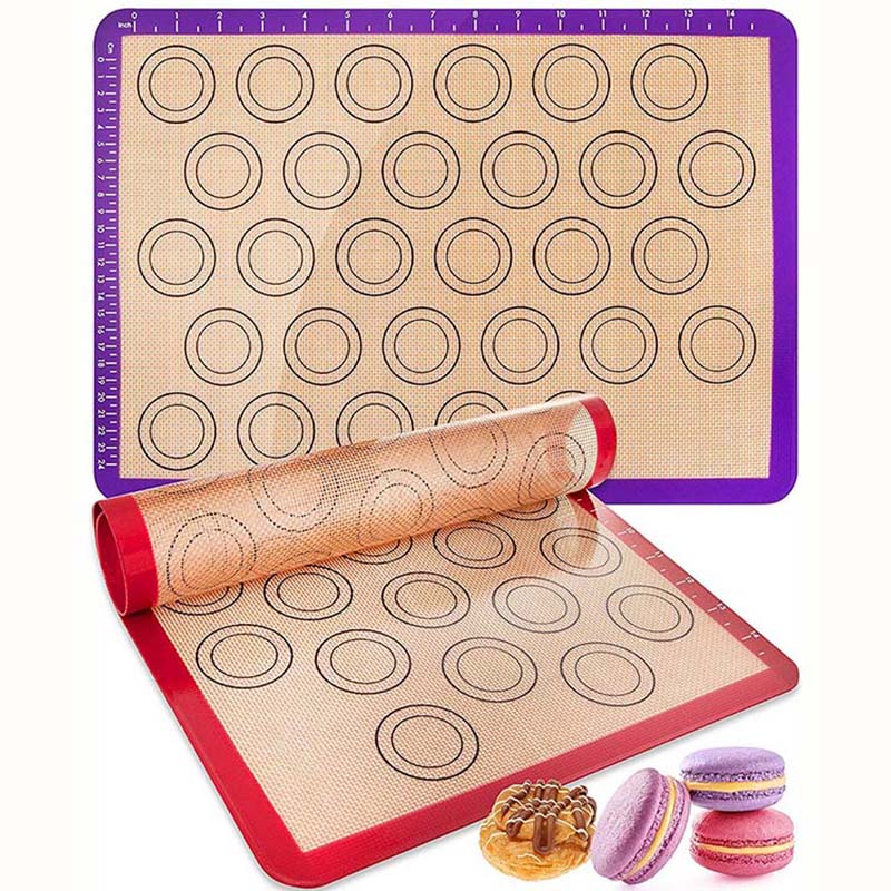 Safe Non-Toxic Non-Stick Silicone Macaron Baking Mats with Measurements