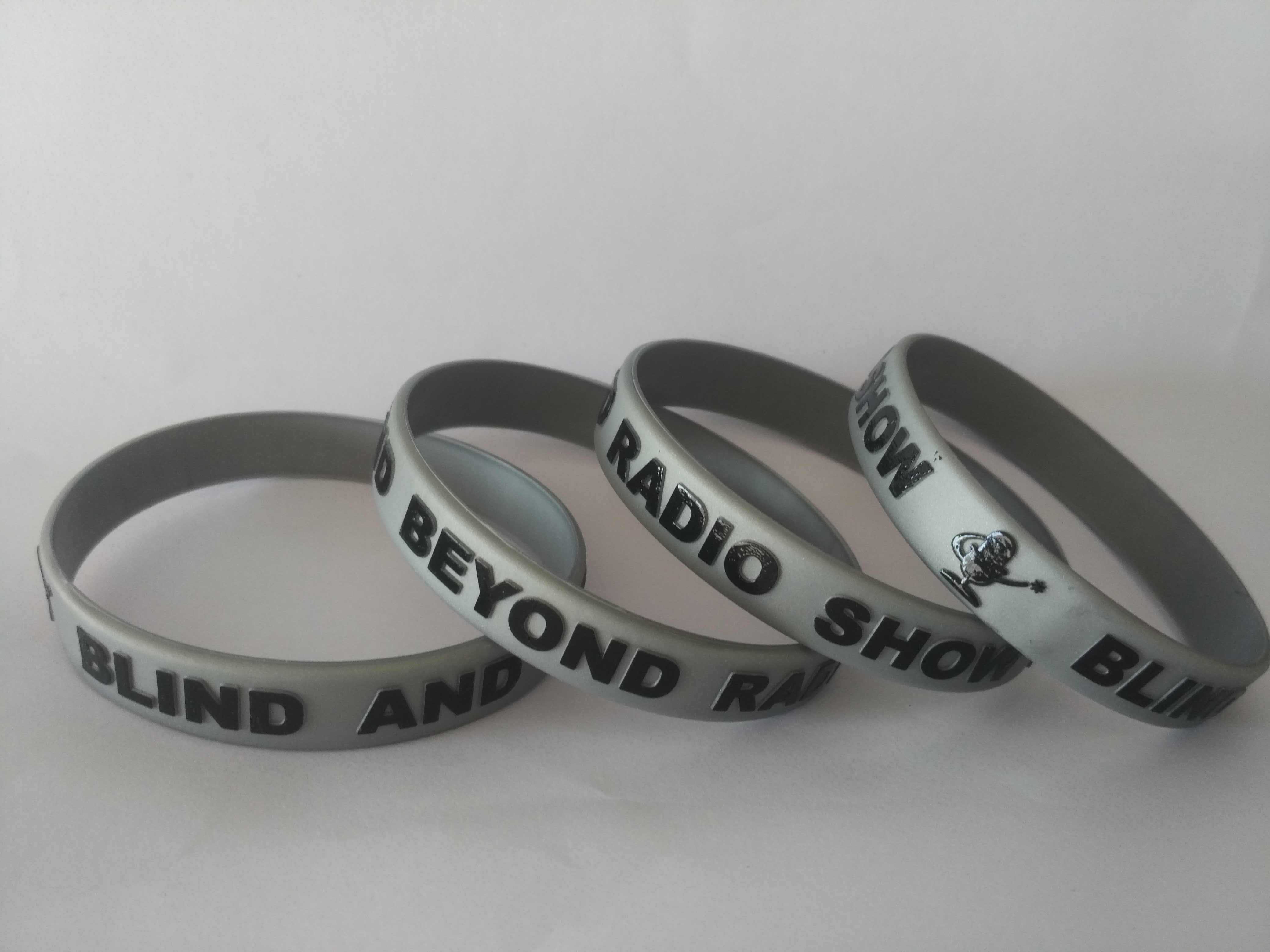 1 Inch Embossed/Color Silicone Wristband