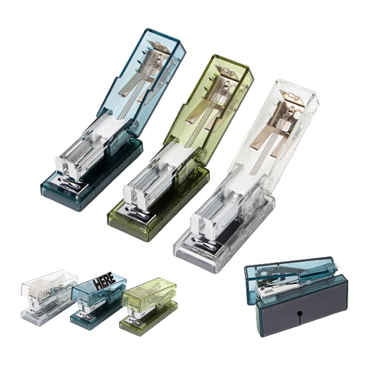 Small Handheld Transparent Stapler With Staples 9