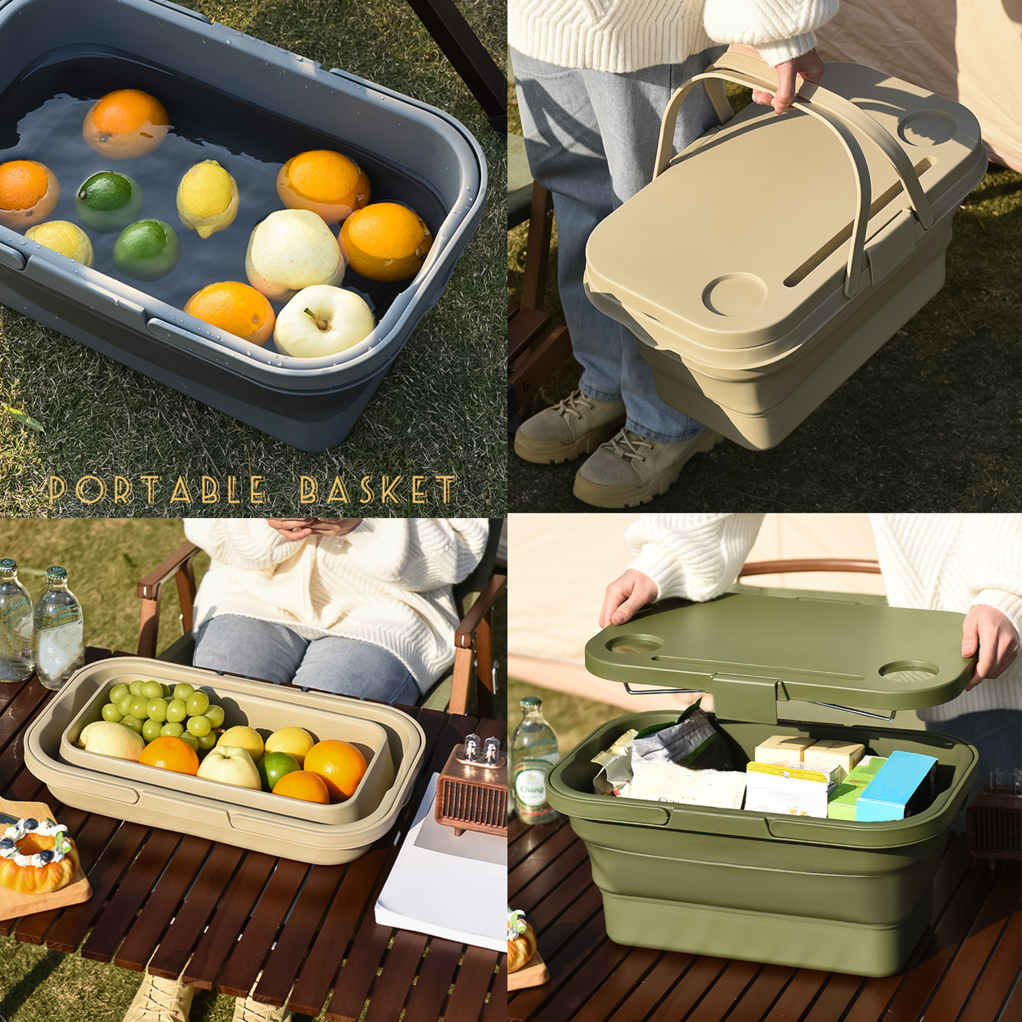 18L Collapsible Outdoor Camping Portable Picnic Basket 8