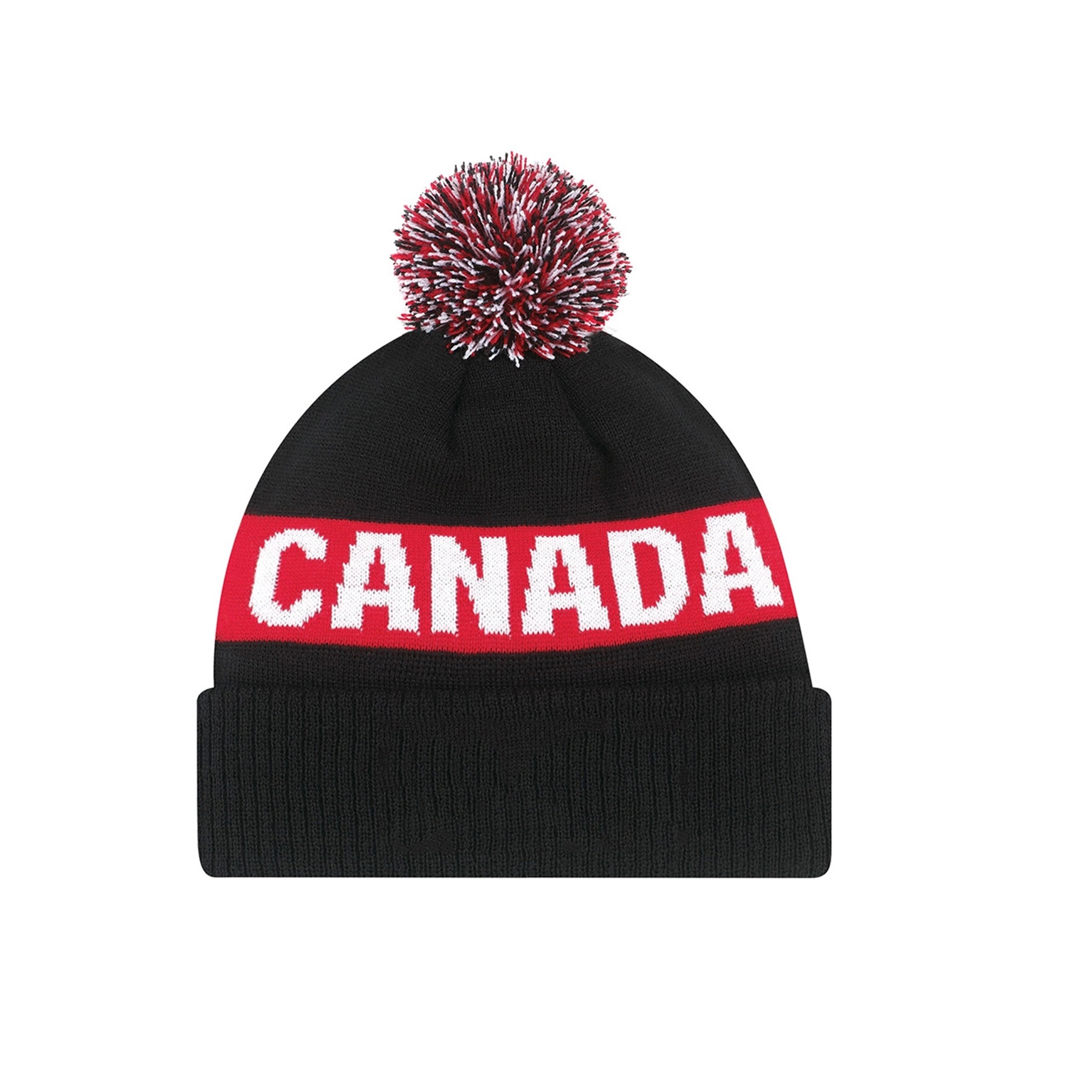 Knitted Beanie Cuffs Custom Winter Cap Embroidery Hair Ball
