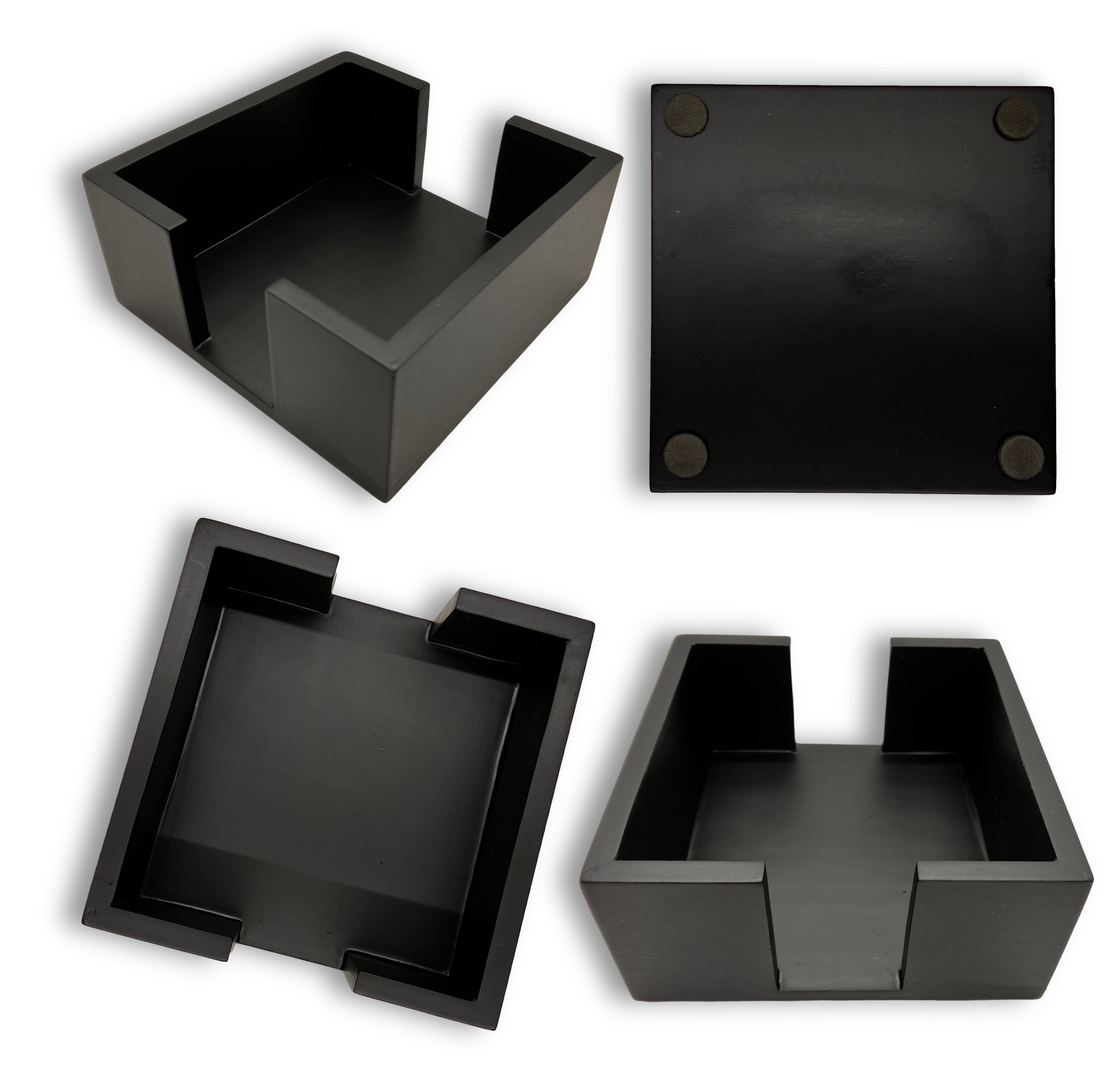 Black Wooden Coaster Holder