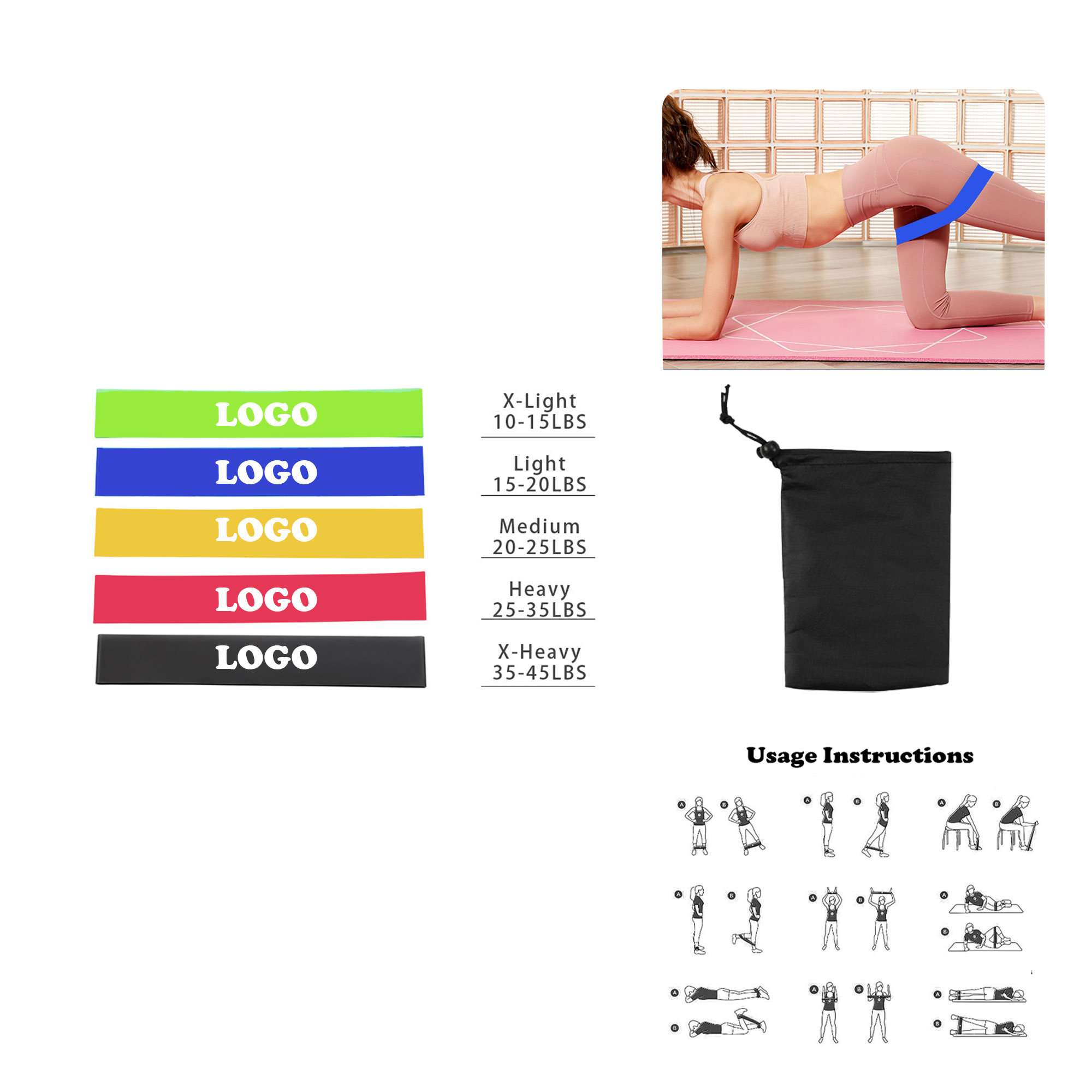 MOQ 100 pcs Exercise Loops
