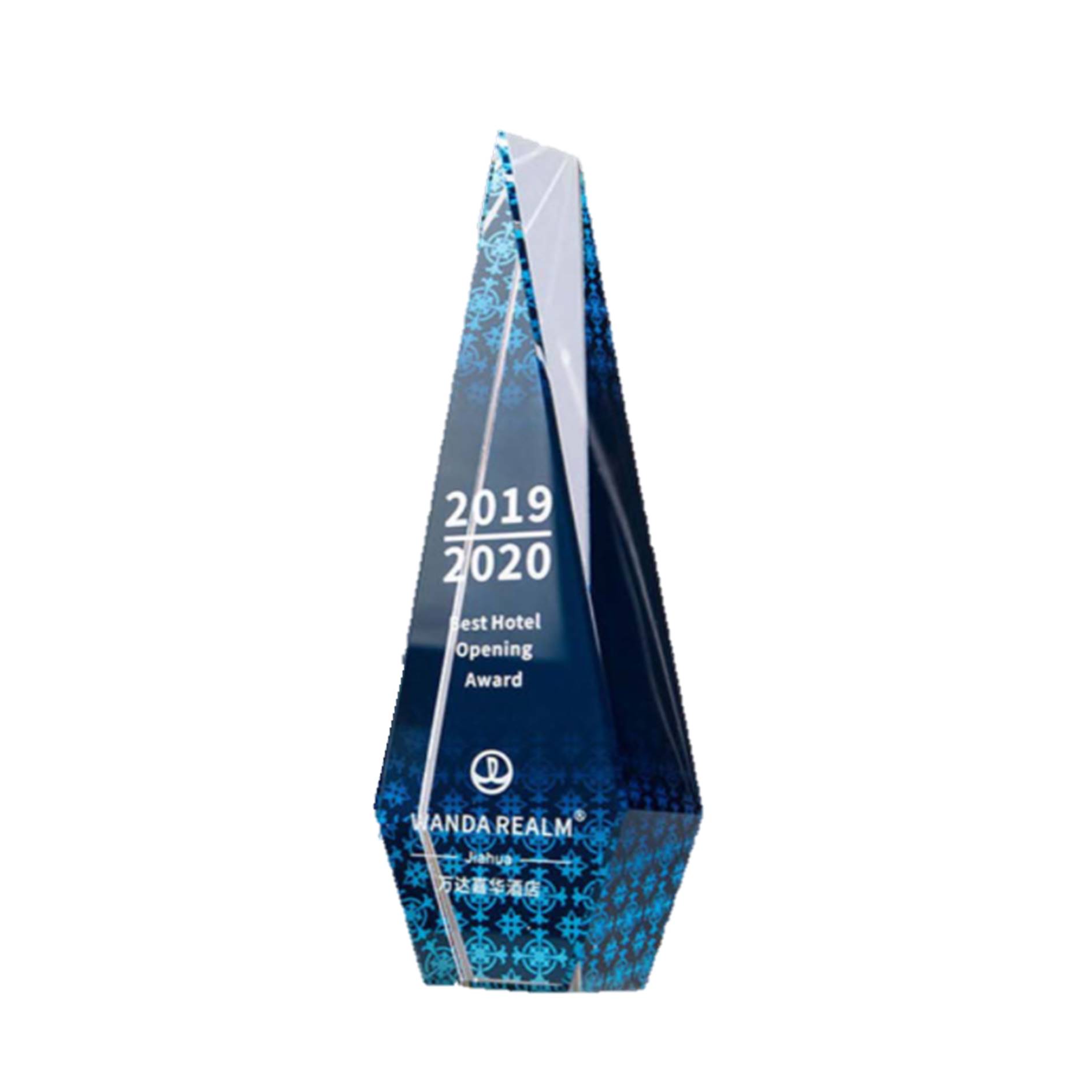 Triangle Shape Creative Color Printing Crystal Trophy