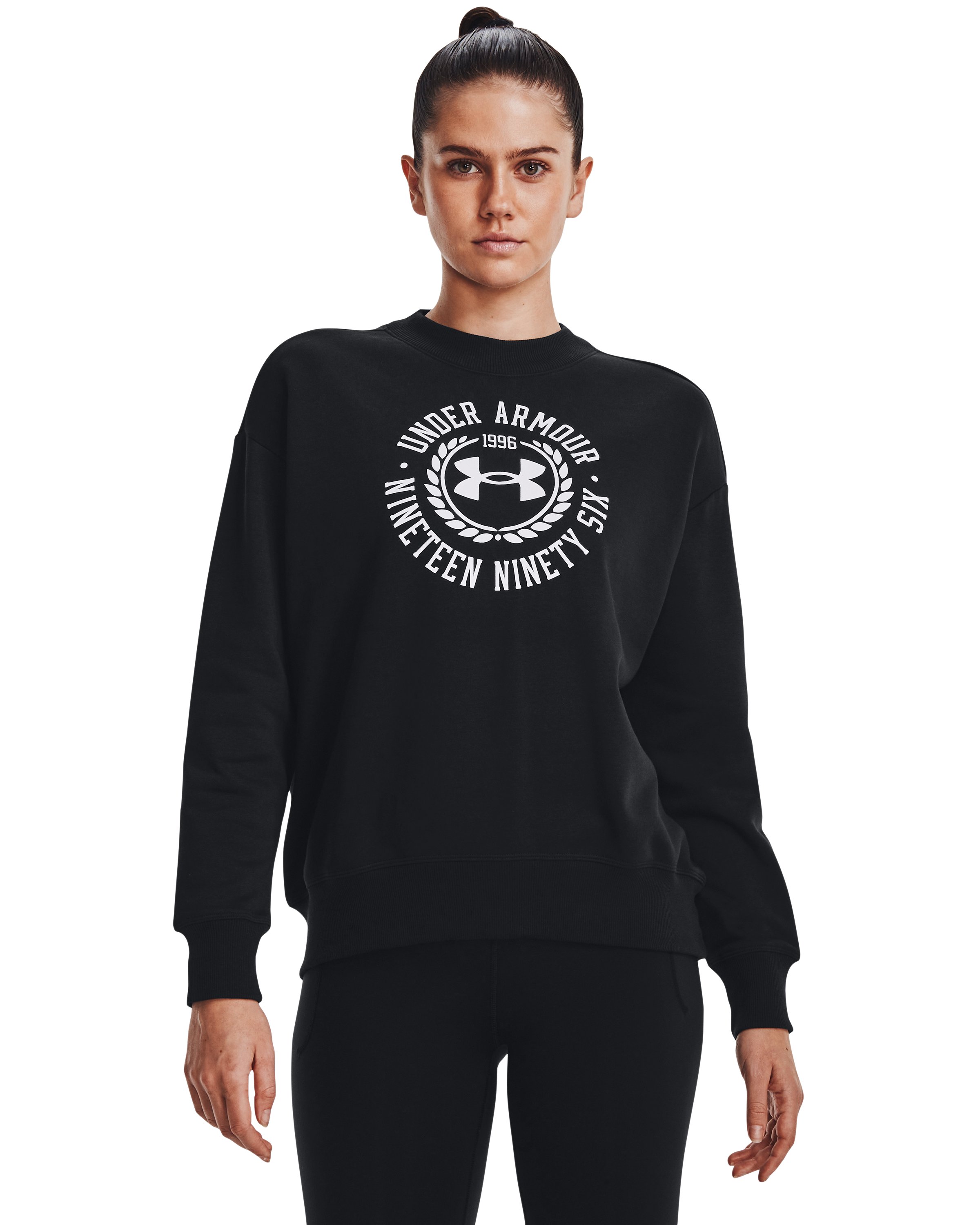 UA Rival Fleece Crest Graphic Women's Crew 7