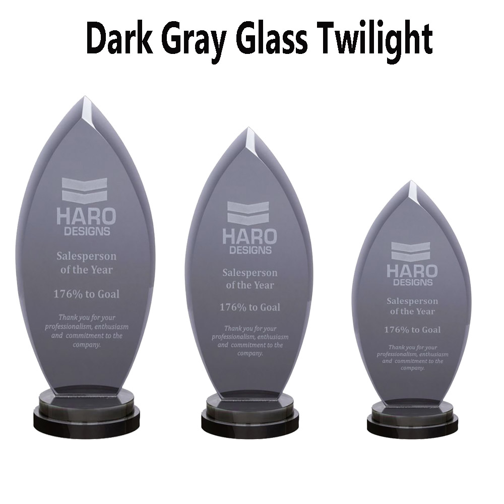 dark Grey glass twilight award.