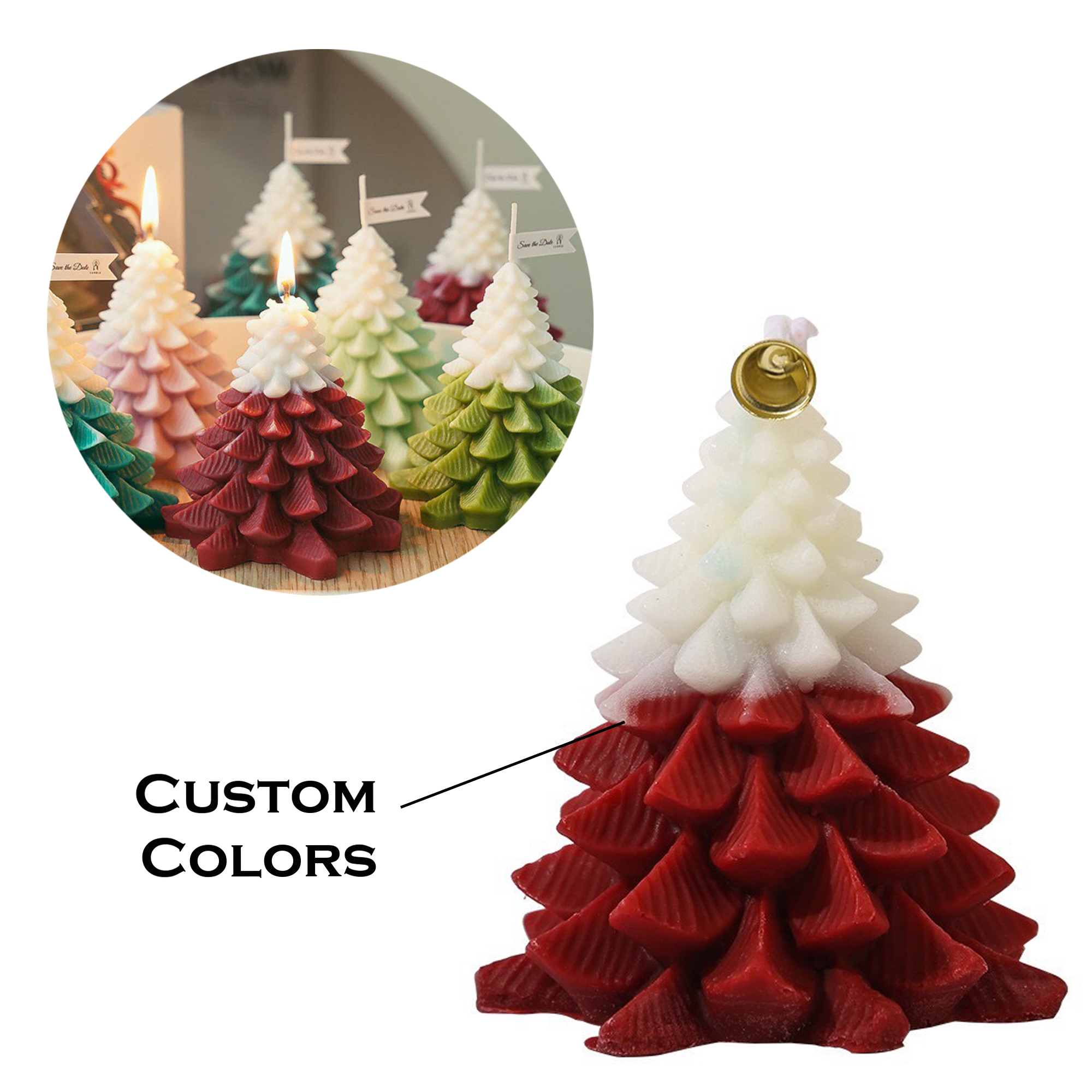 Green Pine Tree Decoration Candle 3