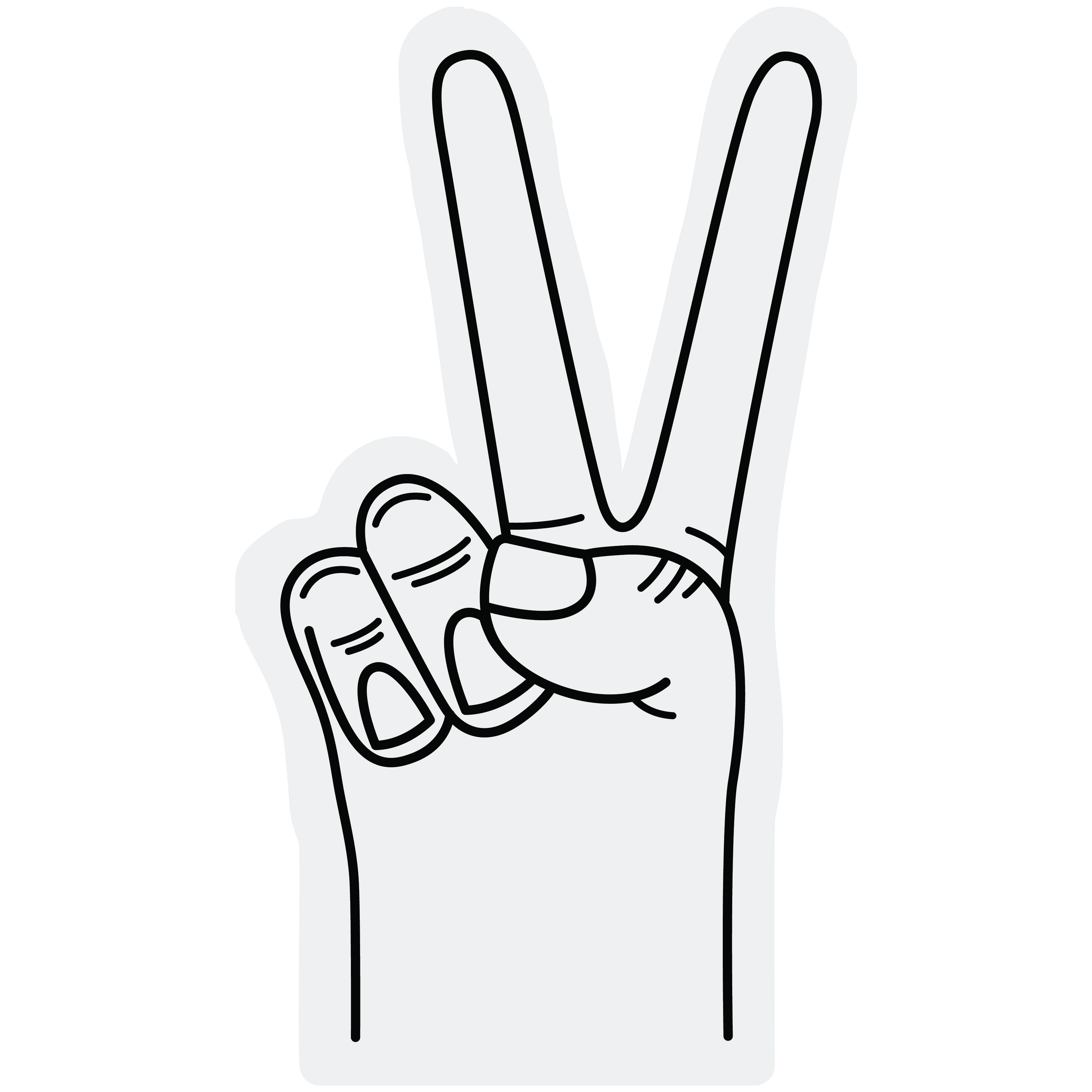 6.5" Peace/Victory Hand 69