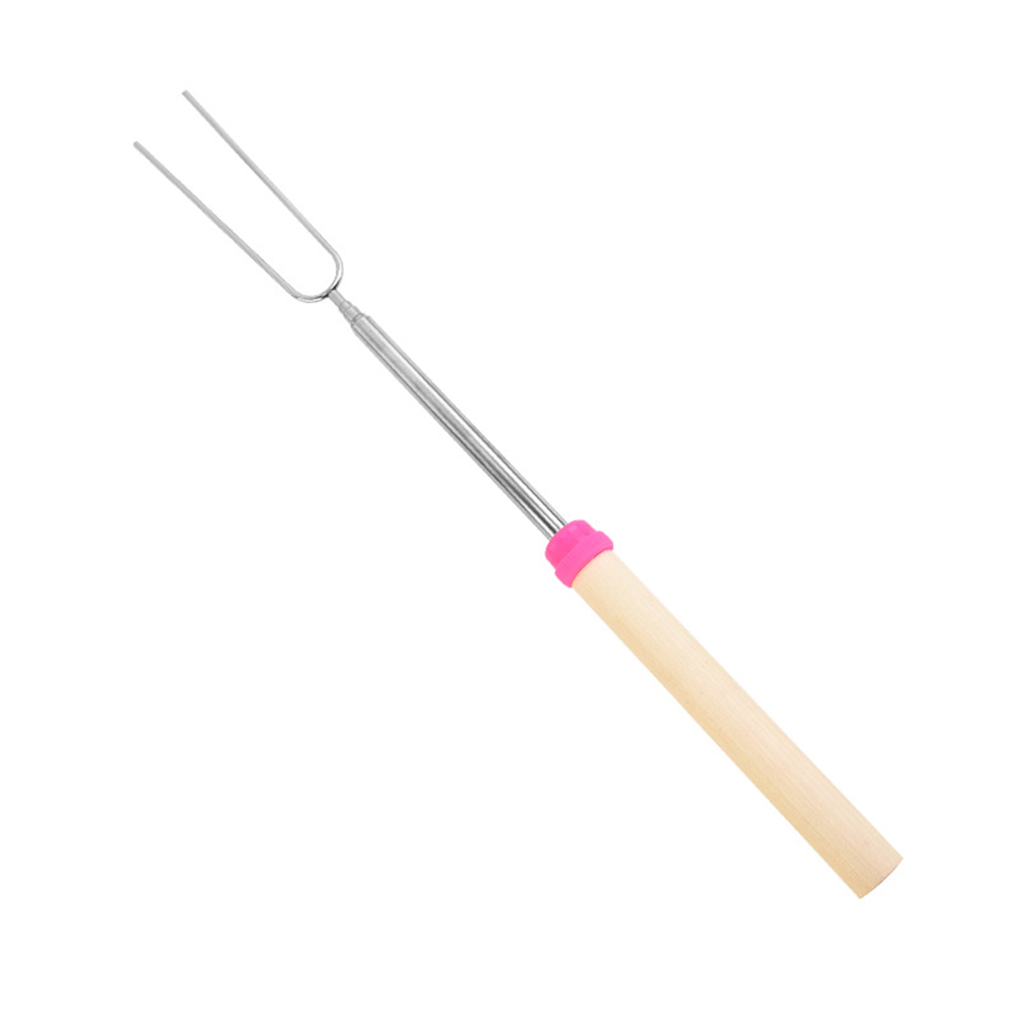 Telescopic Barbecue Skewer Fork With Wooden Handle 26