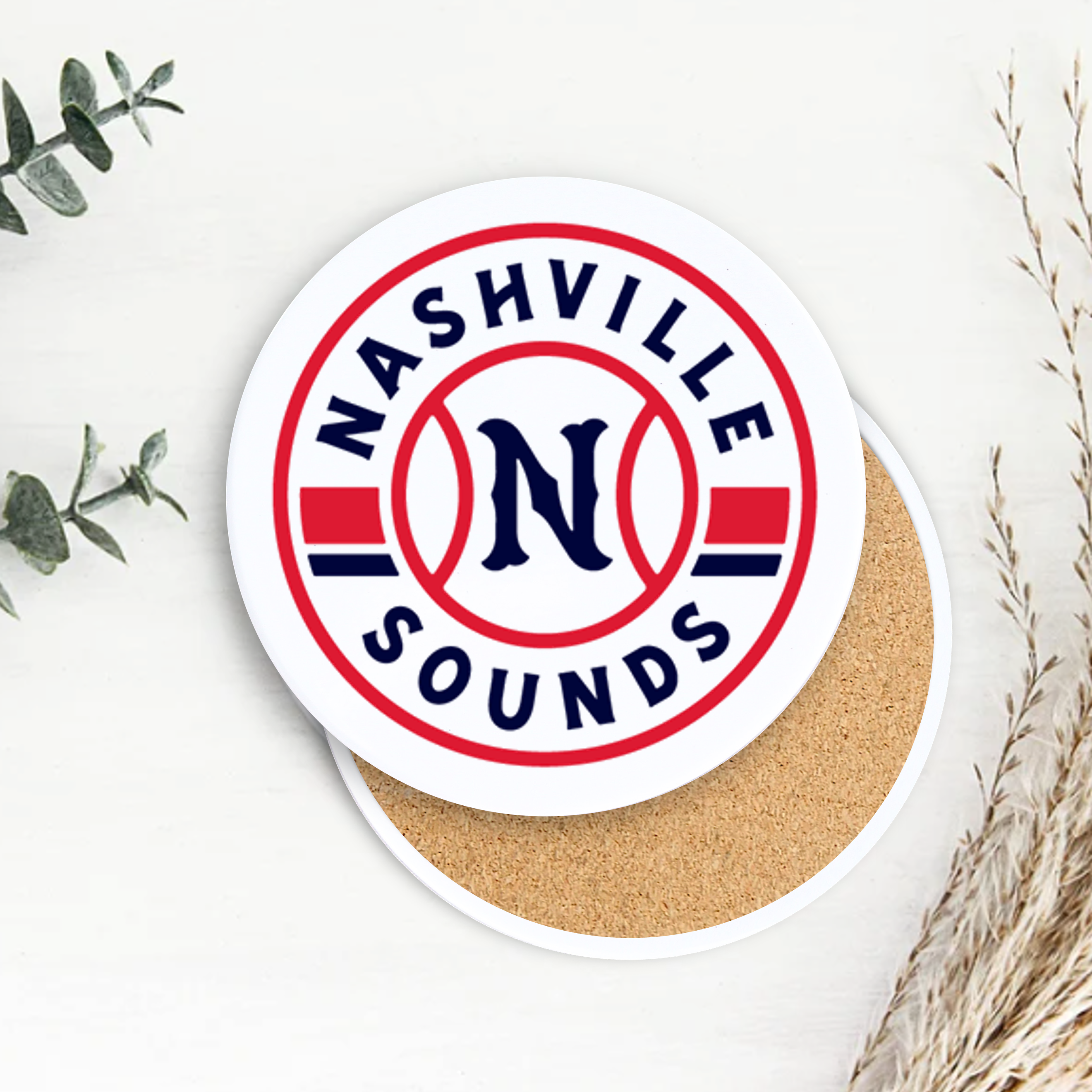 Semi-Gloss White Ceramic Round Coaster 26