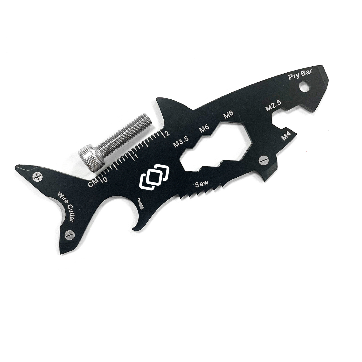 GearCard 15-in-1 Shark-Shaped Multi-Tool Card – Stainless Steel Wallet EDC Gadget 7
