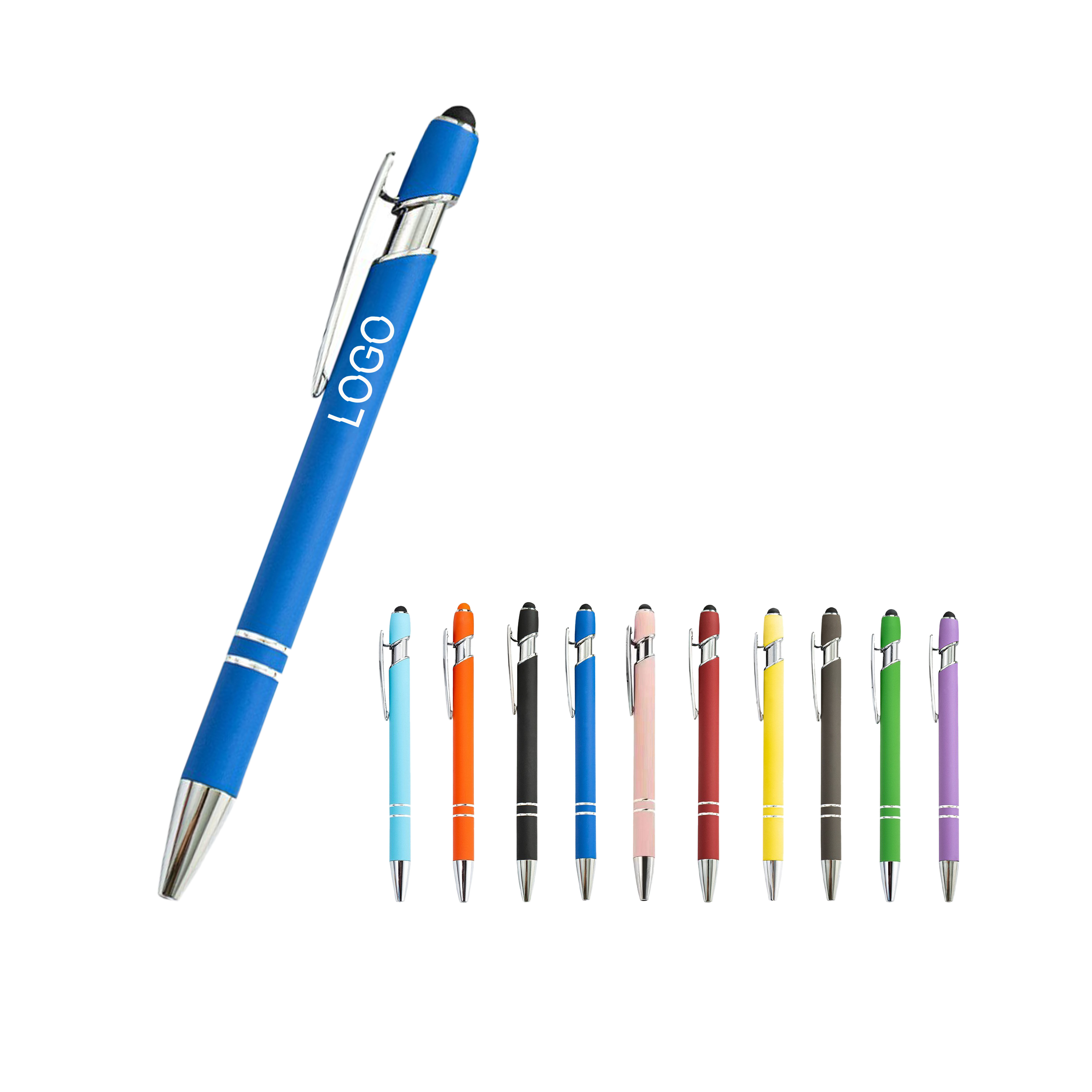 Retractable Metal Ballpoint Pen W/ Touch Stylus