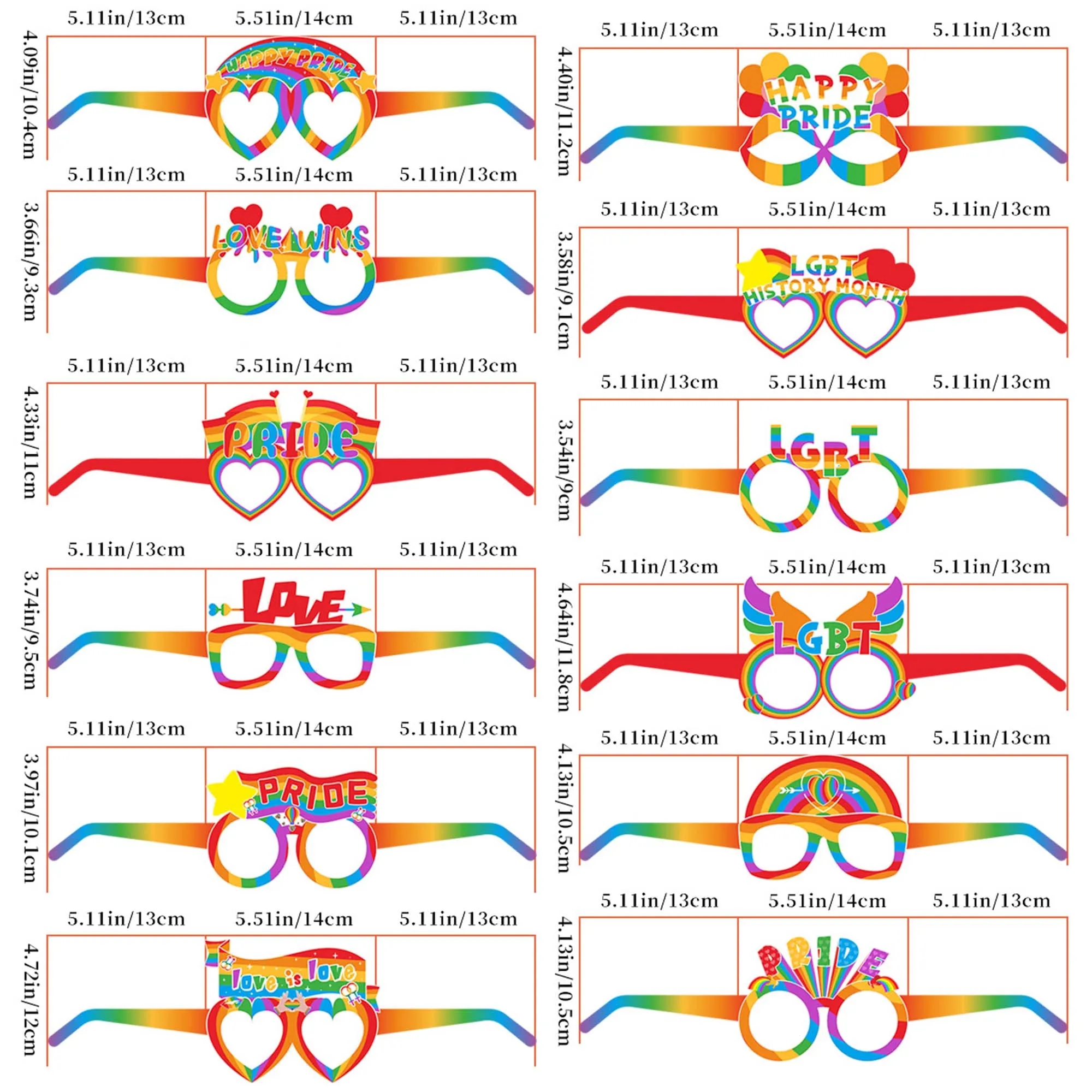 Rainbow Decoration Glasses Set 13