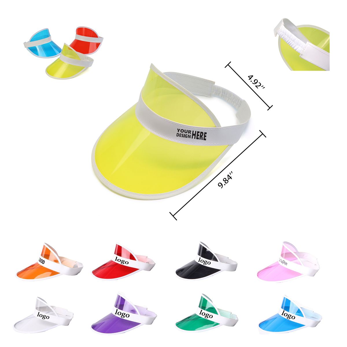 UV Protection Air Top Plastic PVC Visor Cap Hat 3