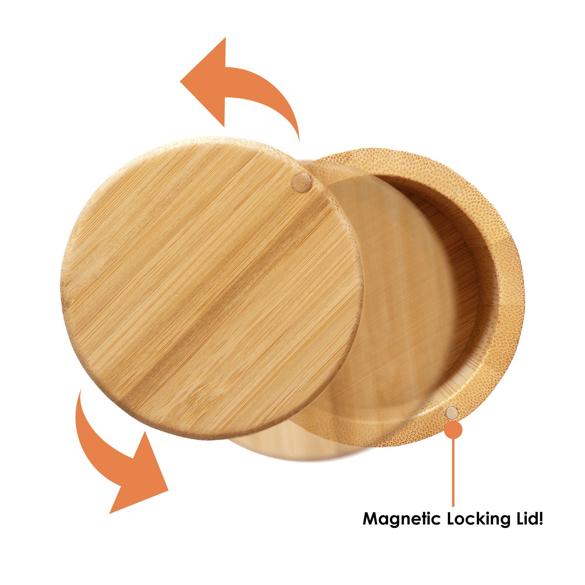 Round Salt Box with Magnetic Swivel Lid 15