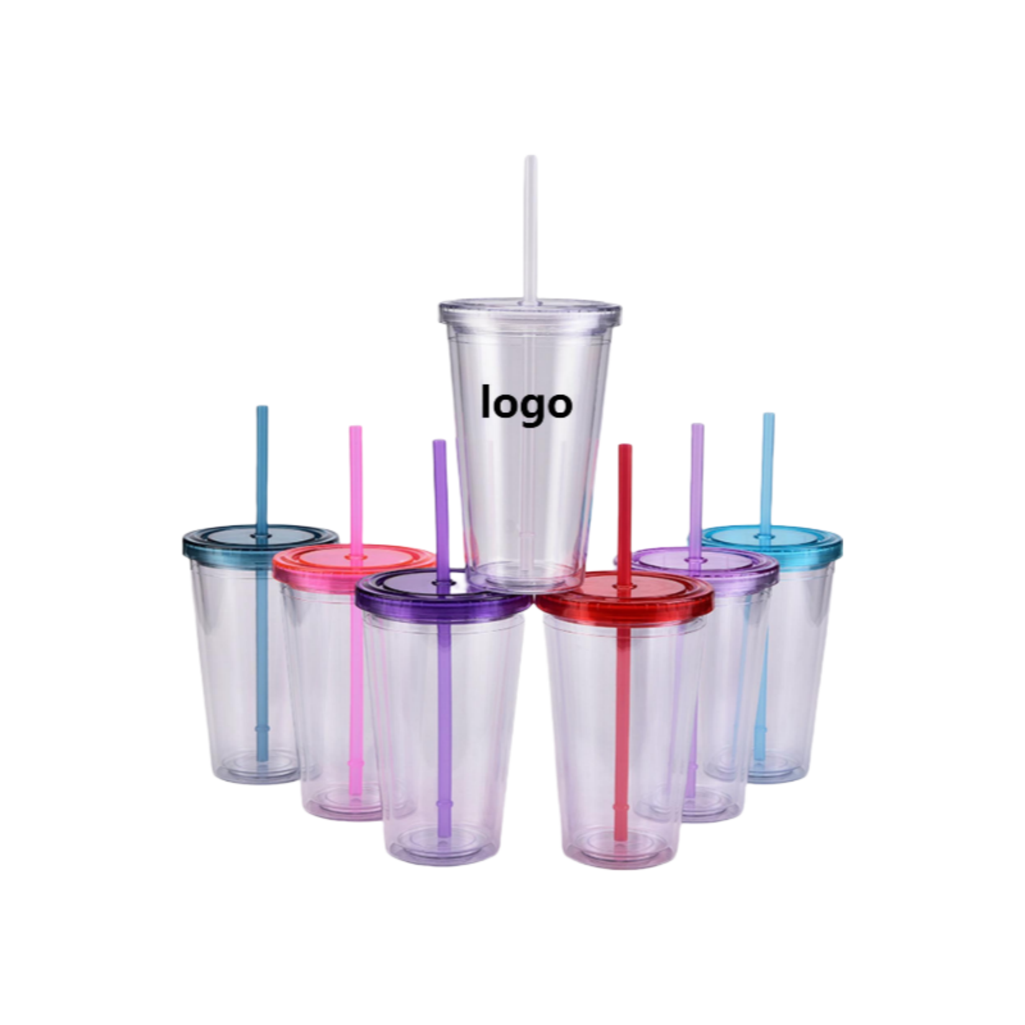 16oz Plastic Cup With Straw 3
