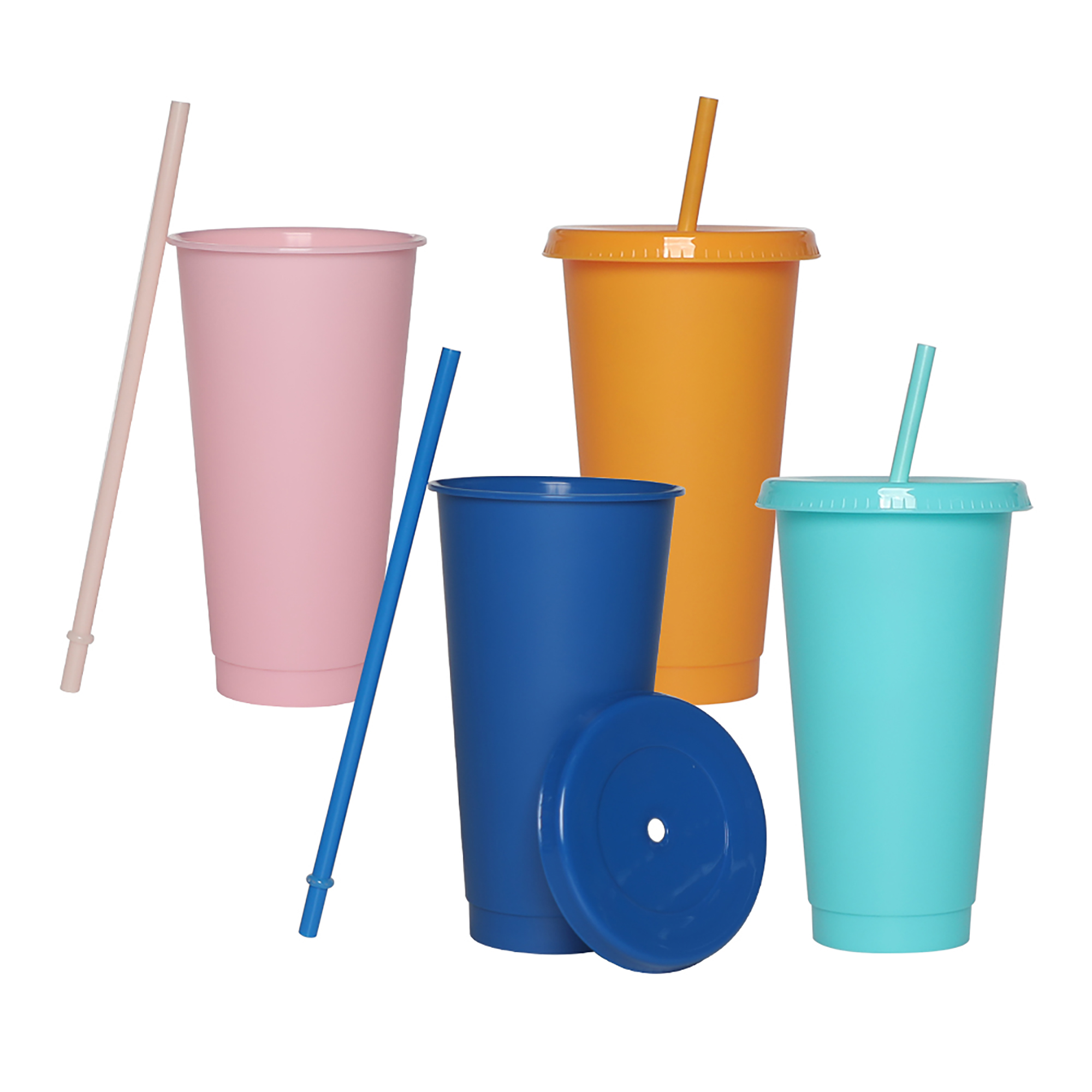 Durable Plastic Straw Stadium Drinking Cup 14