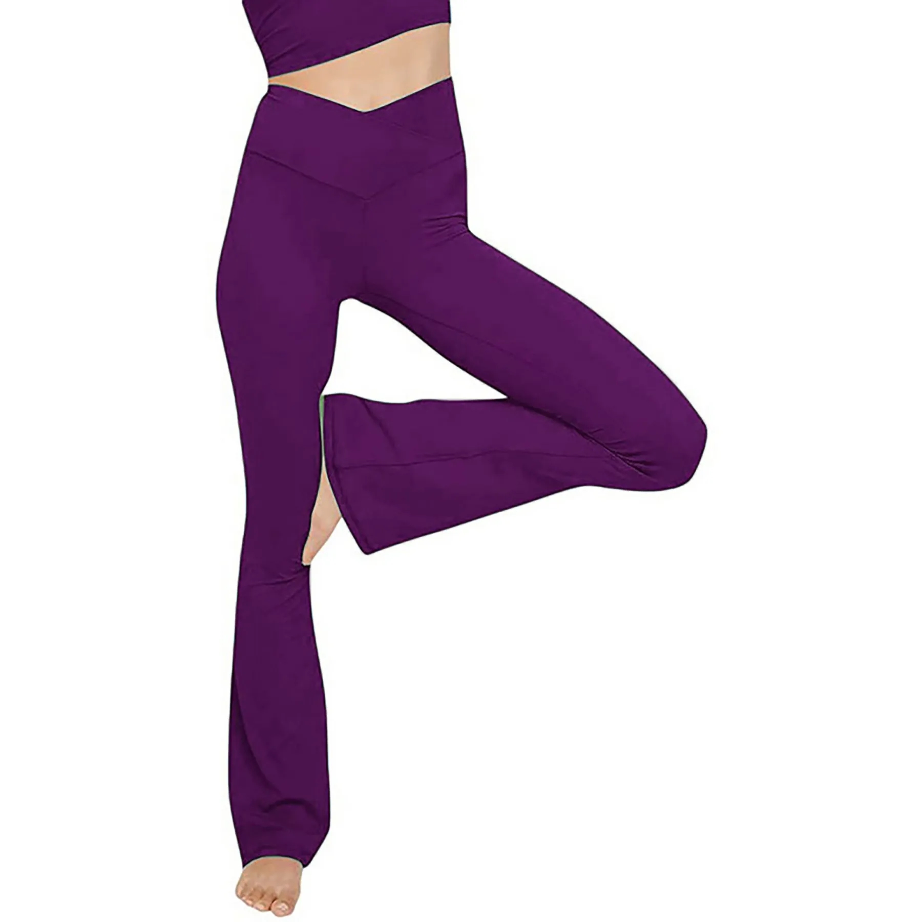 Soft High-waisted Yoga Flare Pants 22