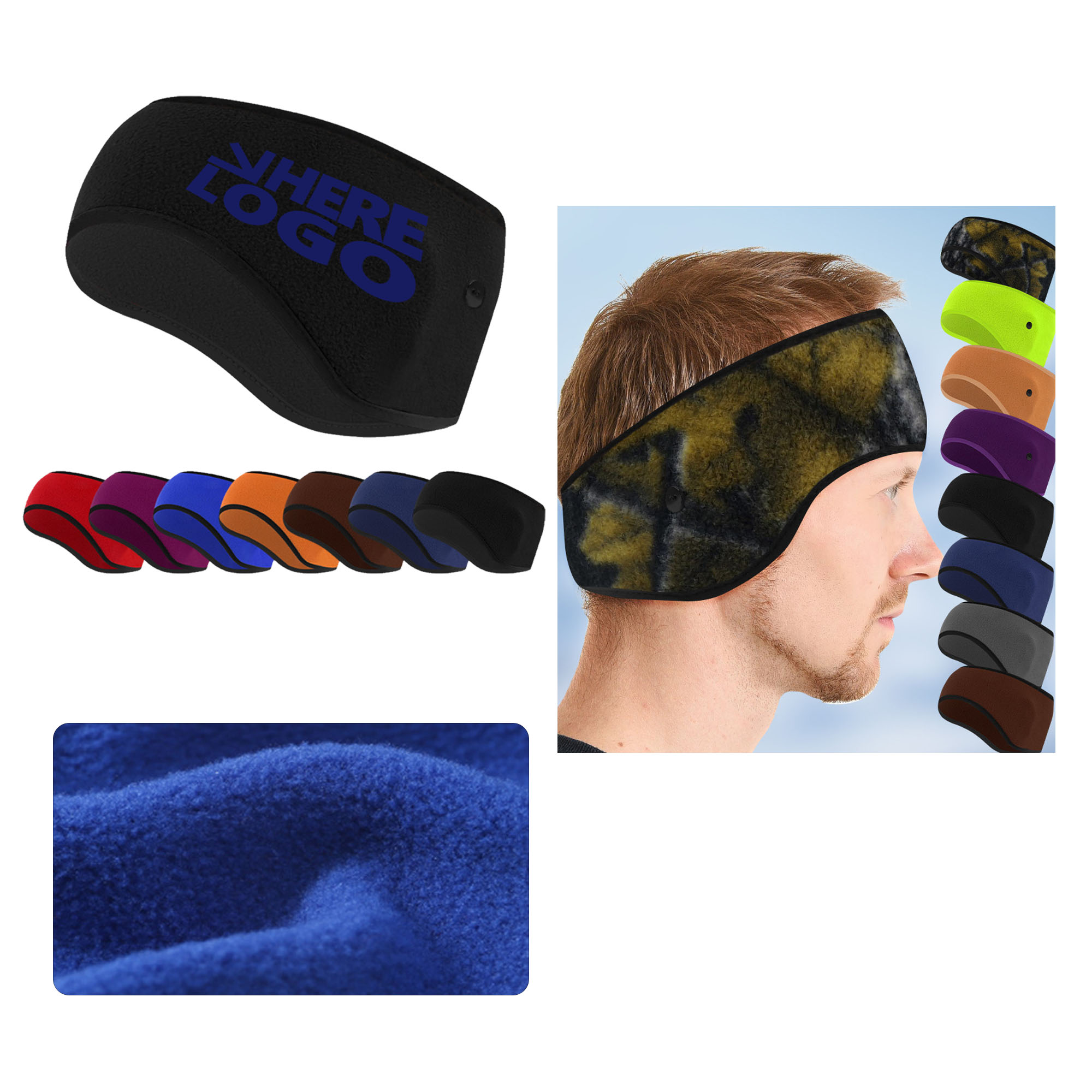 MOQ50 Thickened Fleece Riding Headband 2